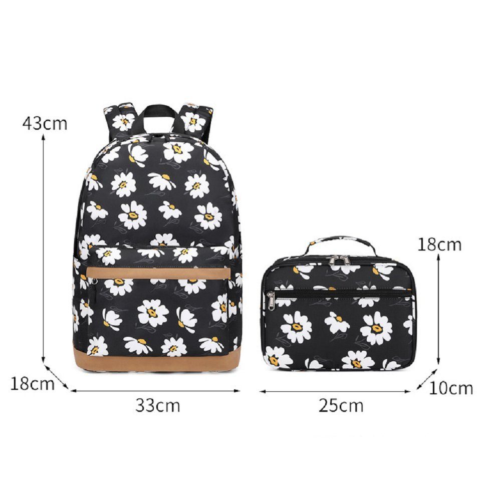 für BUMHUM und mit den Gebrauch Schulterrucksack, Kapazität, hoher Modischer großer Damen Blumenrucksack: lila täglichen Schulrucksack