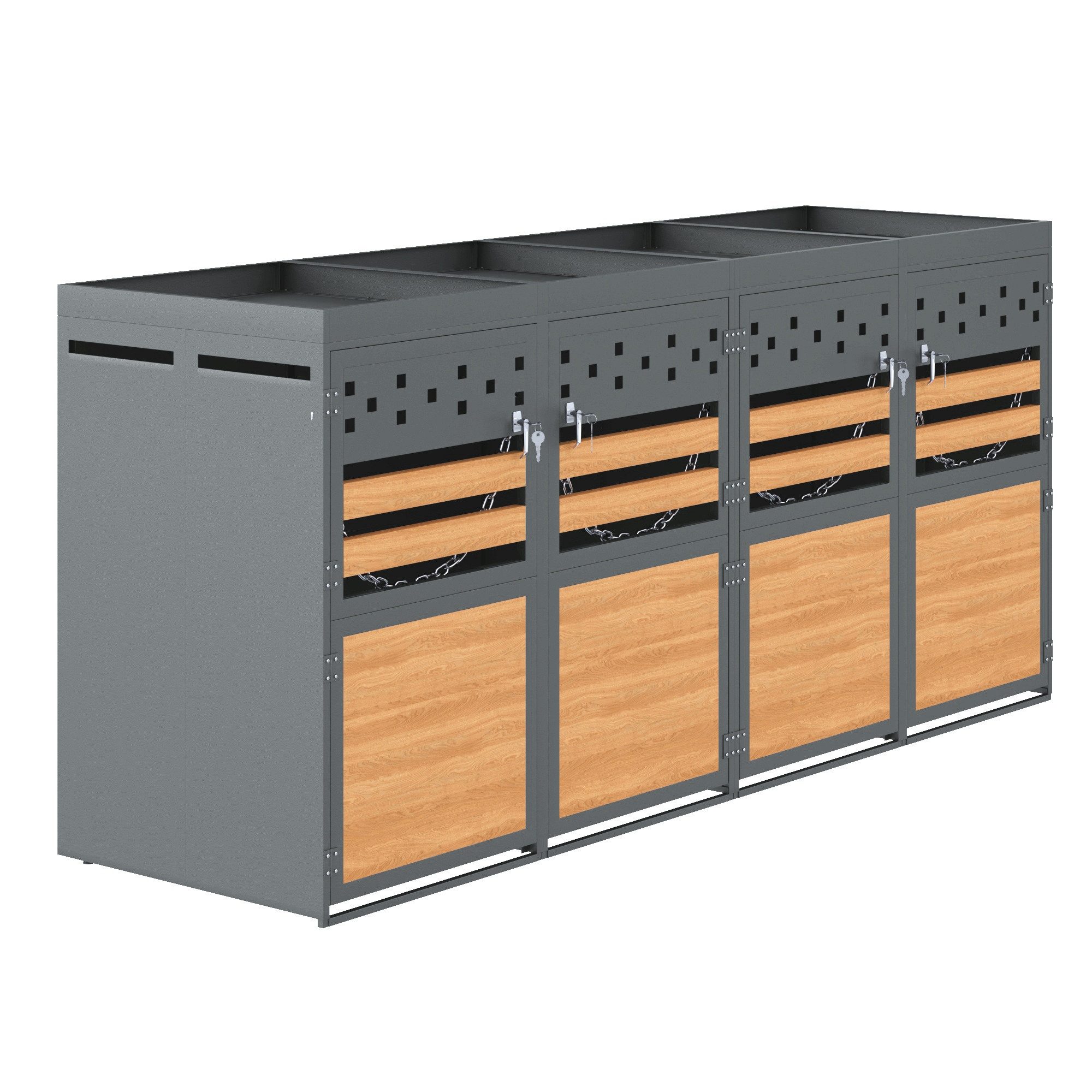 LVHOM Mülltonnenbox Veredelungssystem, 120-240 Liter x2er/x4er (Pflanzen-Da günstig online kaufen