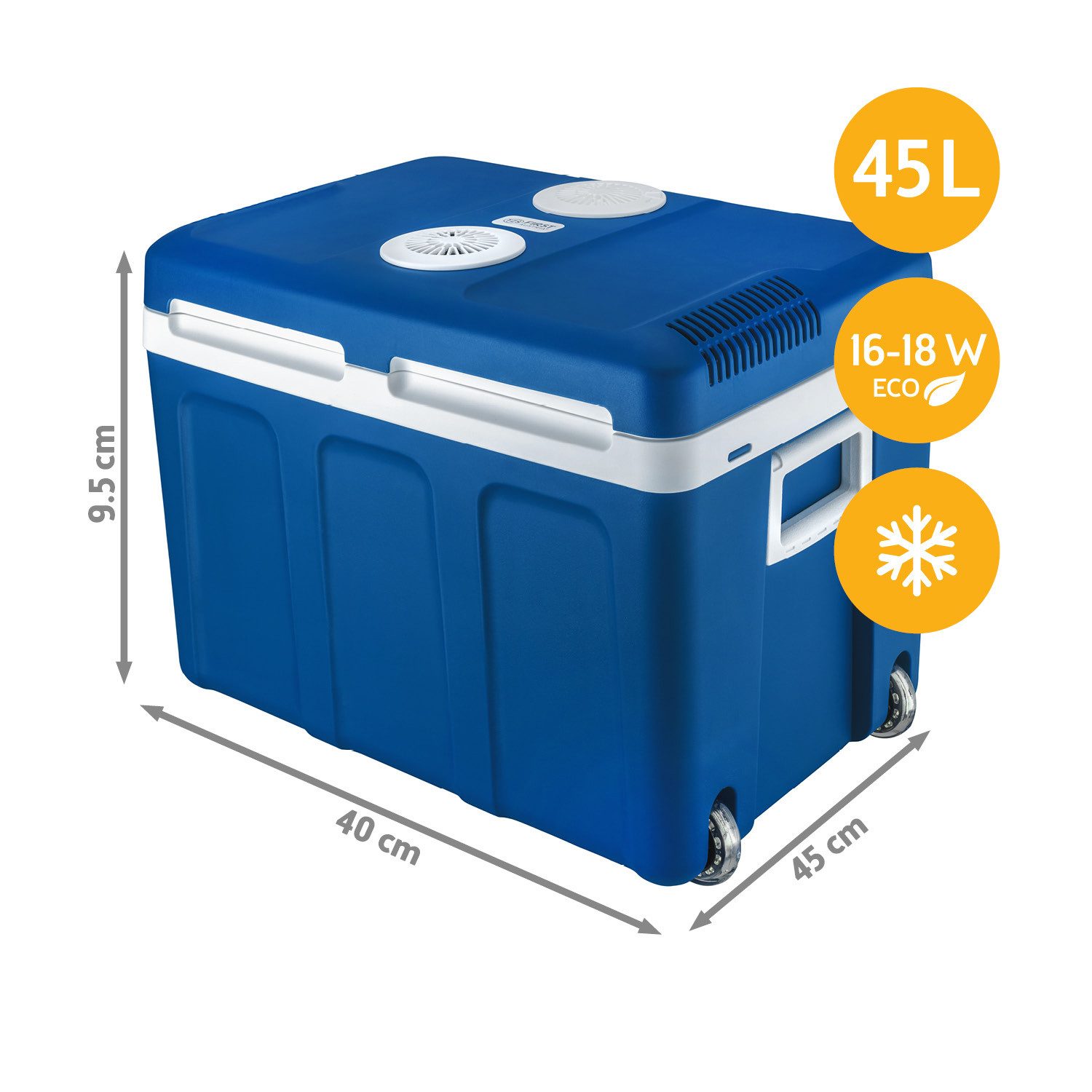 TZS FIRST AUSTRIA Elektrische Kühlbox Mobil Kühlschrank 45L, 12V /230V Anschluss, 12-V-Stecker fürs Auto, für Camping, Festivals, Reisen, Kühlen & Warmhalten