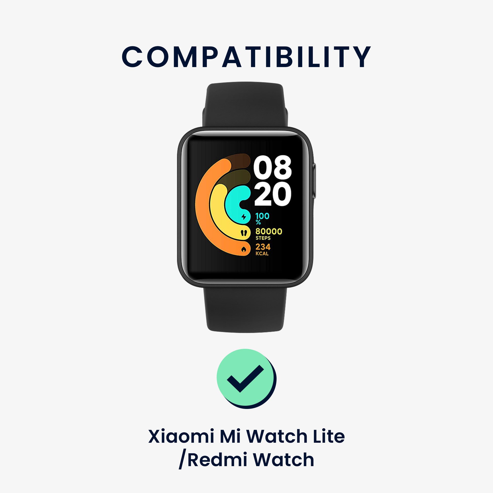 kwmobile 2x Uhrenarmband für Xiaomi Mi Watch Lite / Redmi Watch Armband Smartwatch, 2-tlg., Fitnesstracker Band Set aus TPU Silikon - Ersatzarmband Smartwatch