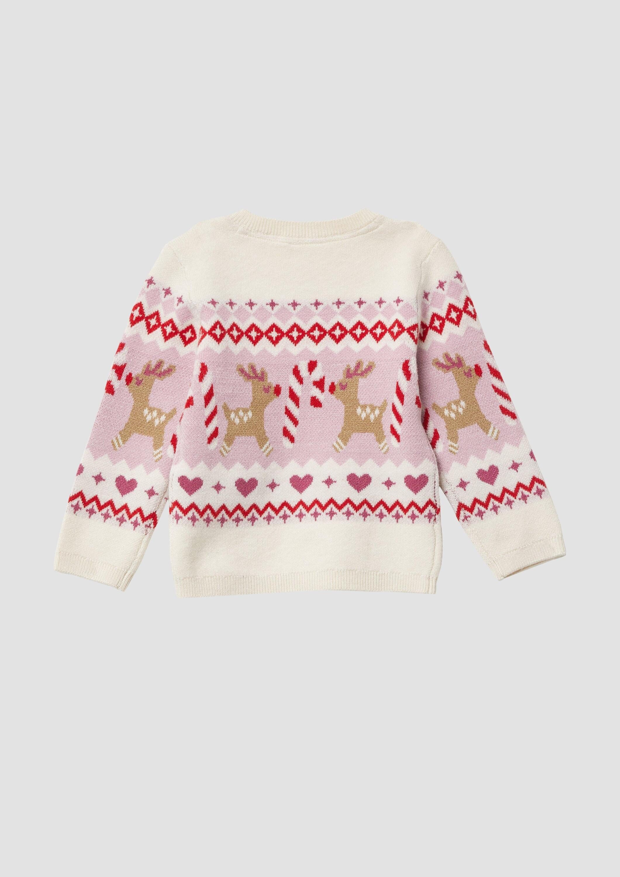 s.Oliver Longpullover Strickpullover Strickpullover mit Weihnachtsmotiven