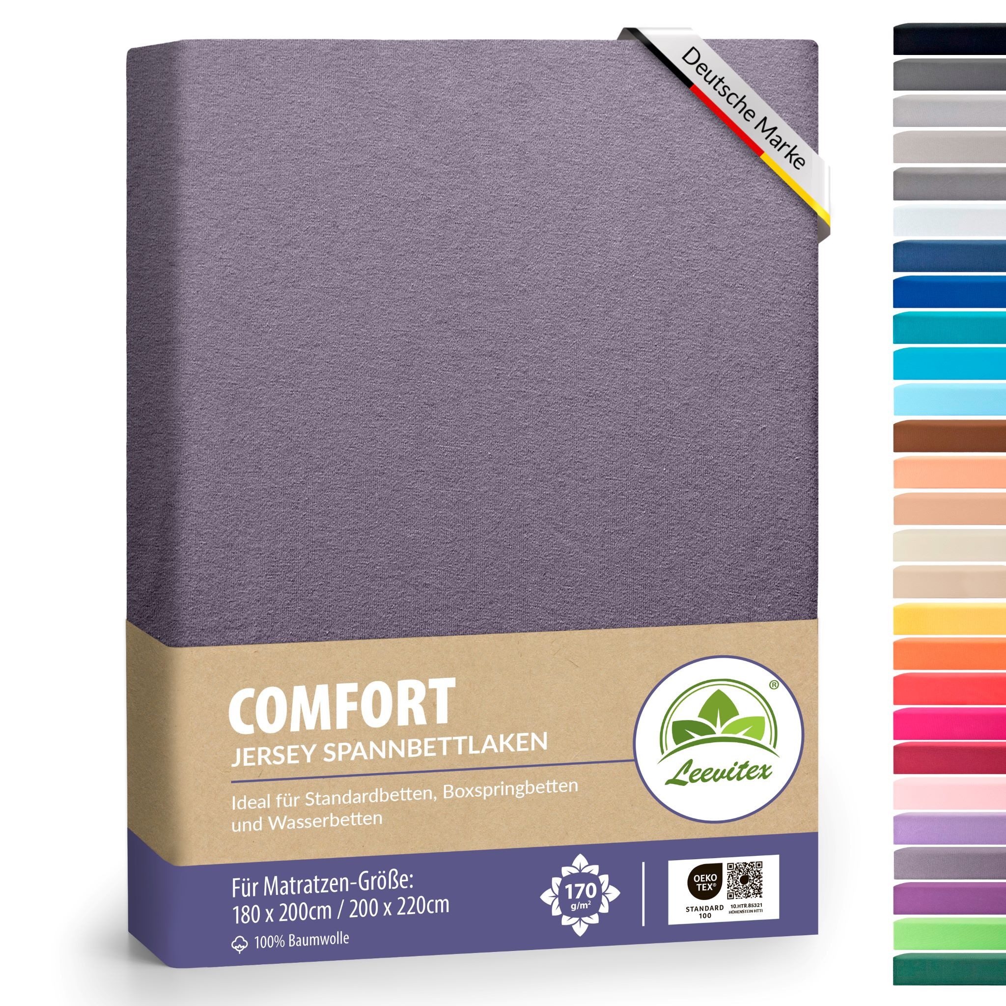 leevitex® Spannbettlaken Boxspringbett & Wasserbett Spannbettlaken 170 g/m² günstig online kaufen