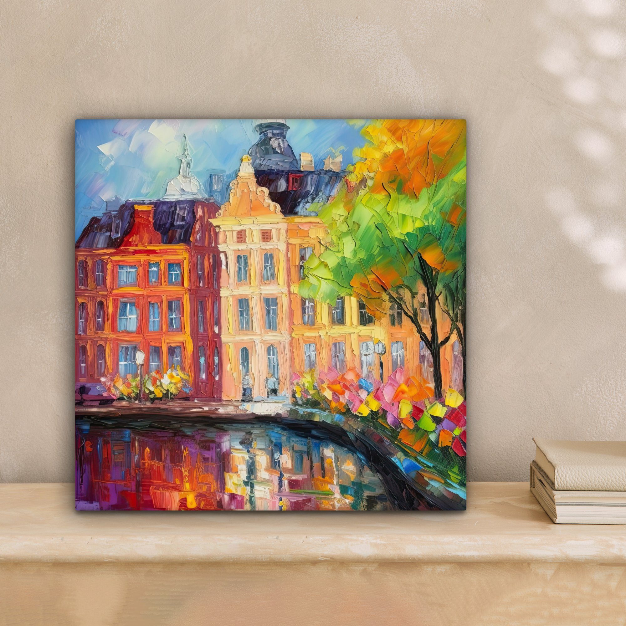 OneMillionCanvasses® Leinwandbild Ölfarbenoptik - Amsterdam - Kunst - Farbe günstig online kaufen