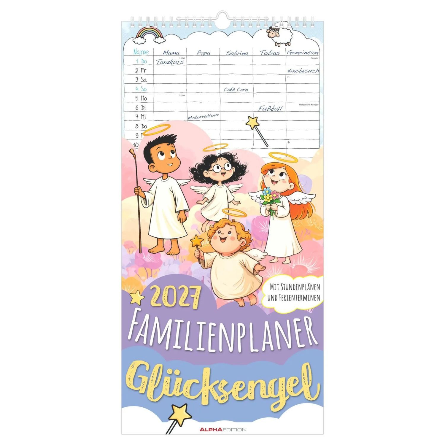 Wandkalender Familienplaner Glücksengel 2027