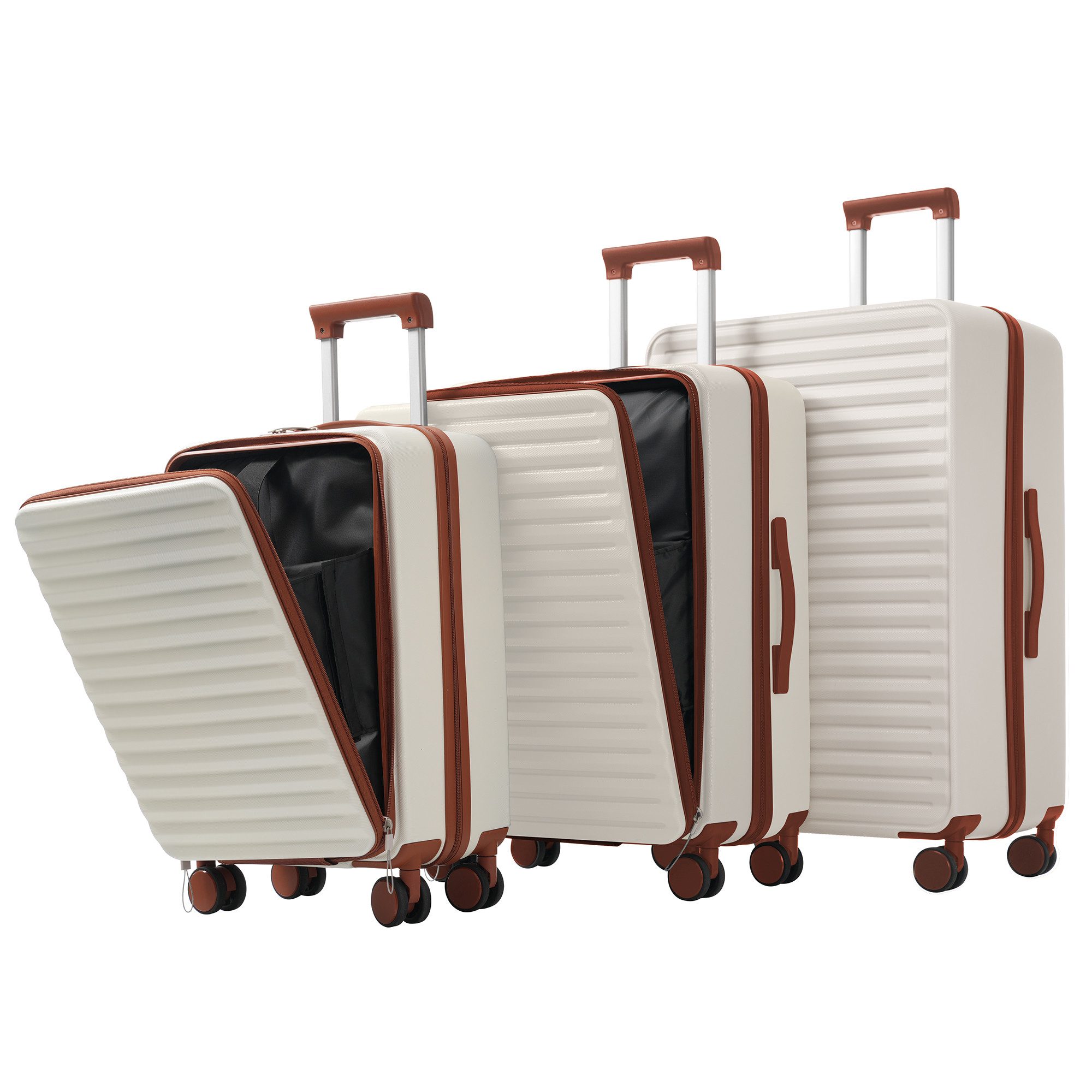REDOM Hartschalen-Trolley Gepäckset 3-teilig, Front-Öffnungs-Design(M&L), 4 günstig online kaufen