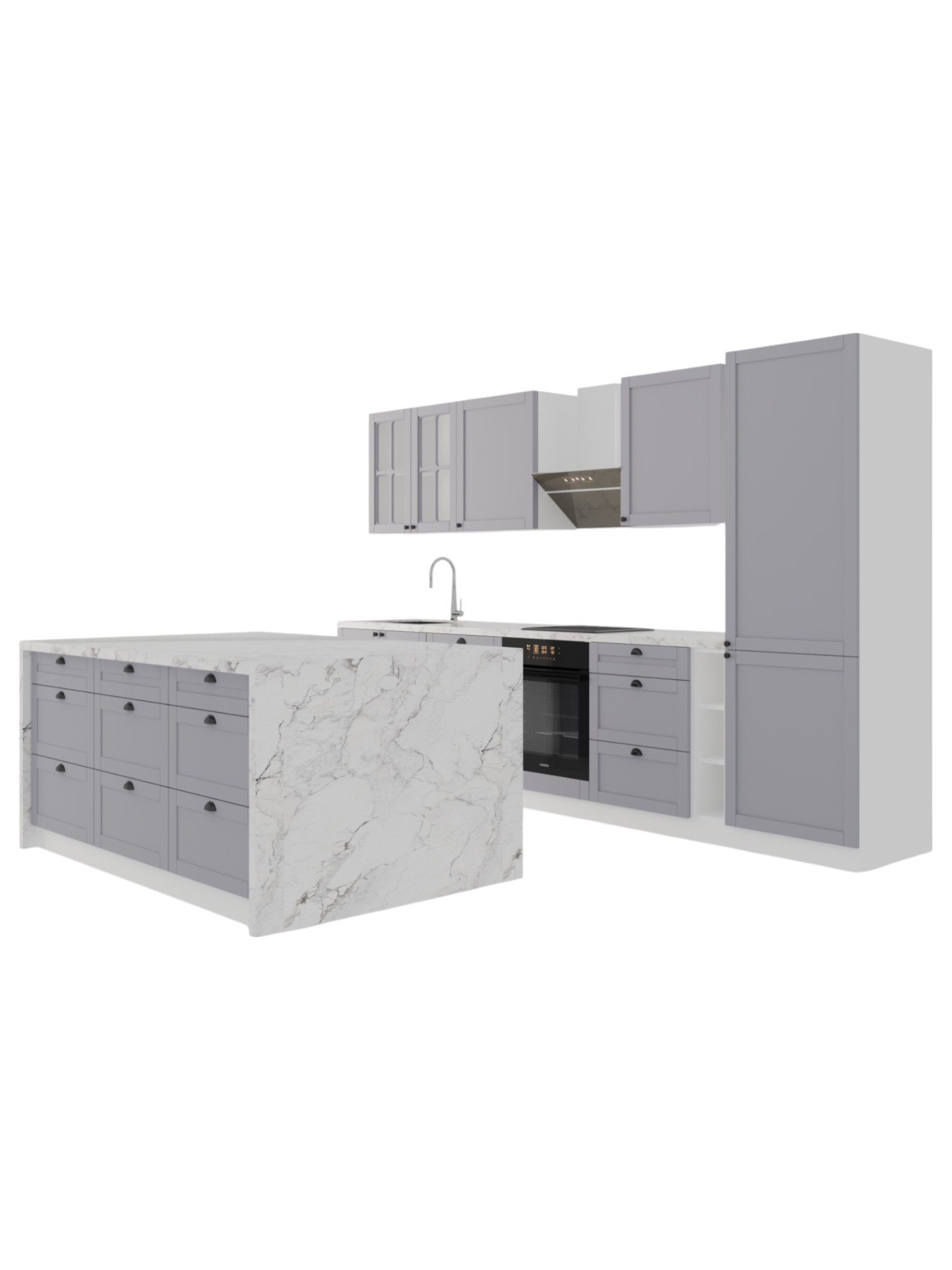 ROYAL24_MARKT Кухниzeile K2-G340 - Linea - Innovatives Design mit praktischem Stauraum, (Komplett Set), Edles Design - Top Material - Hochwertig