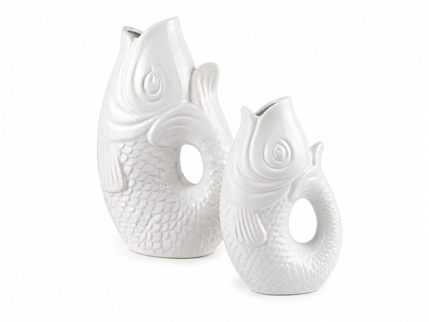 WestCraft Dekovase Fischvase 4 Farben Porzellanvasen bunte Vase in Karpfenform, Design Fisch-Vase für moderne und skandinavische Wohnstile