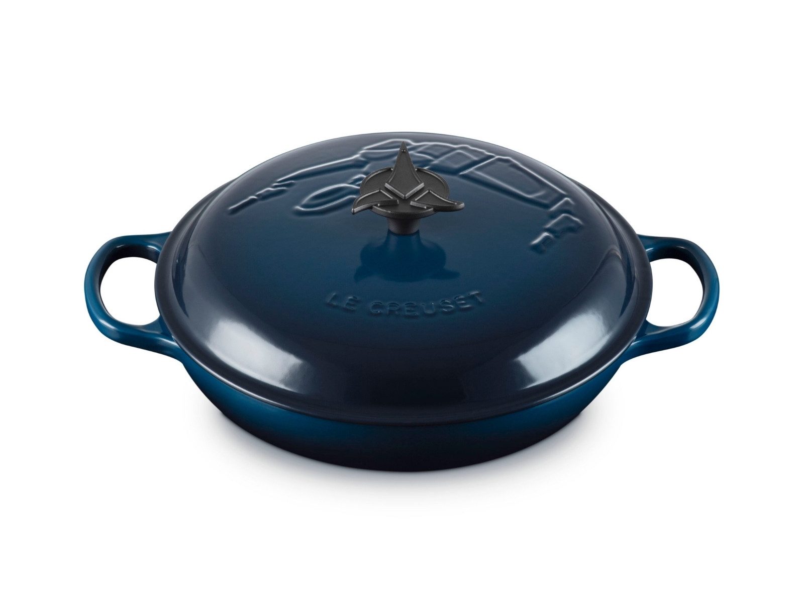 LE CREUSET Kochtopf Star Trek Collection Gourmet-Profitopf Signature nuit 30cm, Emailliertes Gusseisen