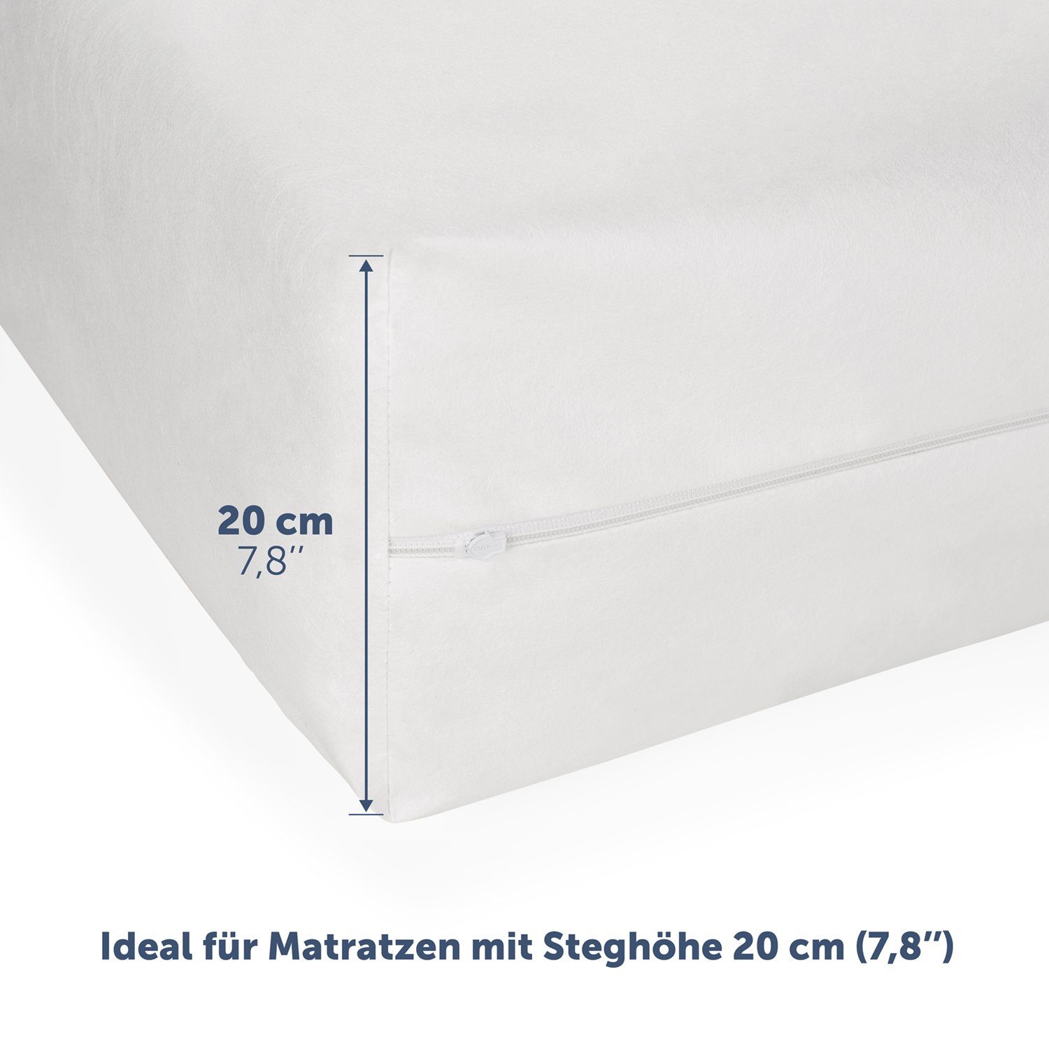 Matratzenschutzbezug für Allergiker, Topper Bezug Blumtal, Milbenbezug, Encasing, atmungsaktiv und wasserdicht
