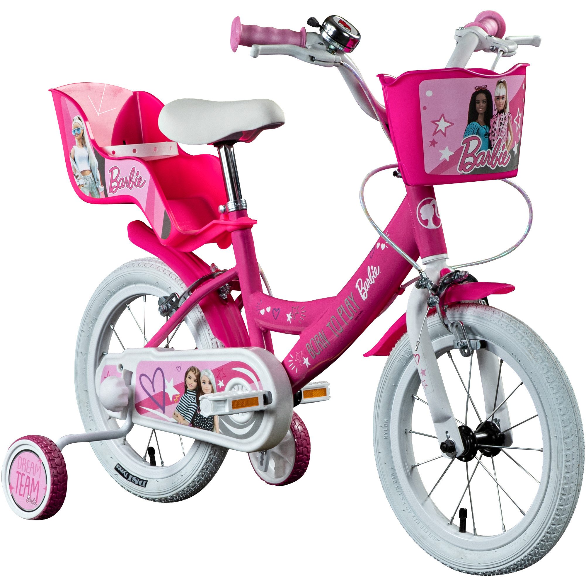 Barbie Kinderfahrrad, 1 Gang, ohne Schaltung, Kinderfahrrad Mädchenfahrrad ab 4 Jahre 105120 cm
