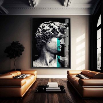 DOTCOMCANVAS® Acrylglasbild Crying David - Acrylglas, Acrylglasbild Crying David Portrait schwarz grau Druck Wandbild
