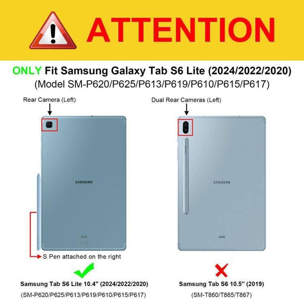 Fintie Tablet-Hülle + Tastatur für Samsung Galaxy Tab S6 Lite 10,4 Zoll 2024/2022/2020, mit Magnetisch Abnehmbarer Deutscher Tastatur und Touchpad Keyboard