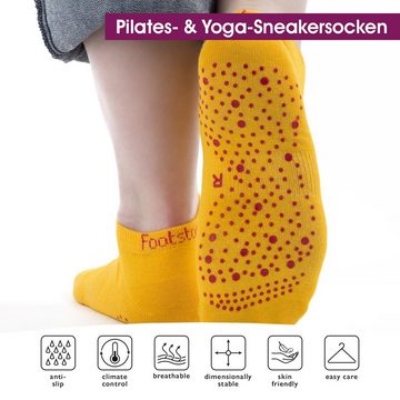 celodoro Sportsocken Damen Pilates & Yoga Sneaker Socken mit ABS (6 Paar)