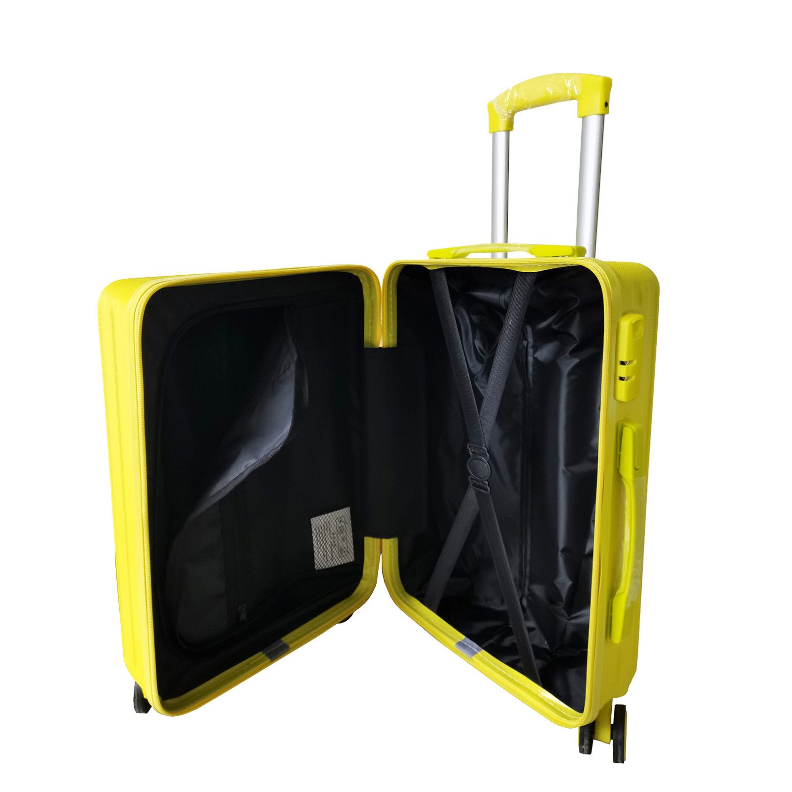 NTK-Collection Hartschalen-Trolley Hartschalenkoffer 4er-Set Mabell Gelb, 4 Rollen