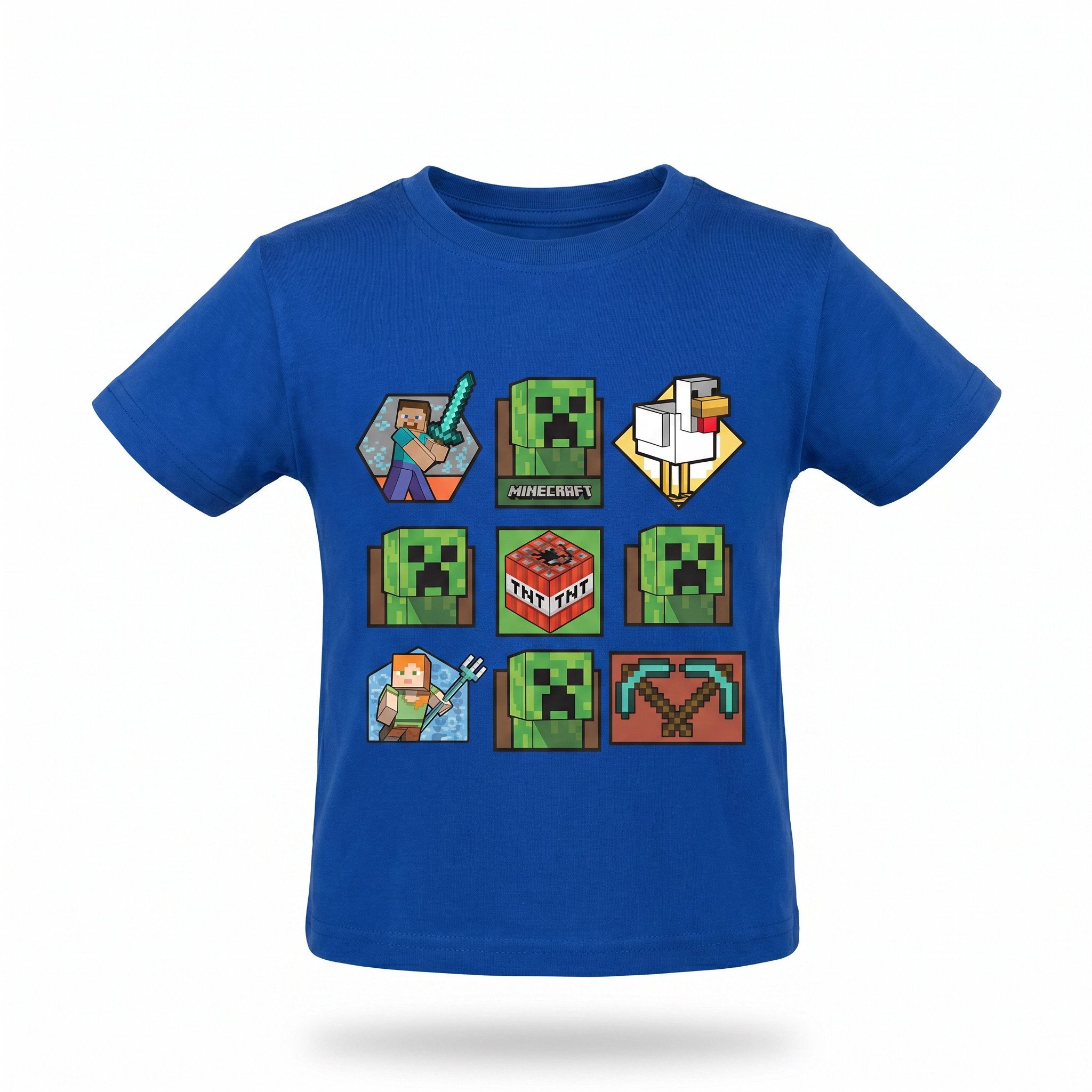 Minecraft Print-Shirt Minecraft Gamer Kinder T-Shirt Kurzarm Shirt 100% Baumwolle (1-tlg) Gr. 116 bis 146