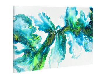 Raumzutaten Leinwandbild Acryl Pouring Bild 60x40cm "Ocean Whisper" Unikat, abstrakt, Wanddeko, Wandbild