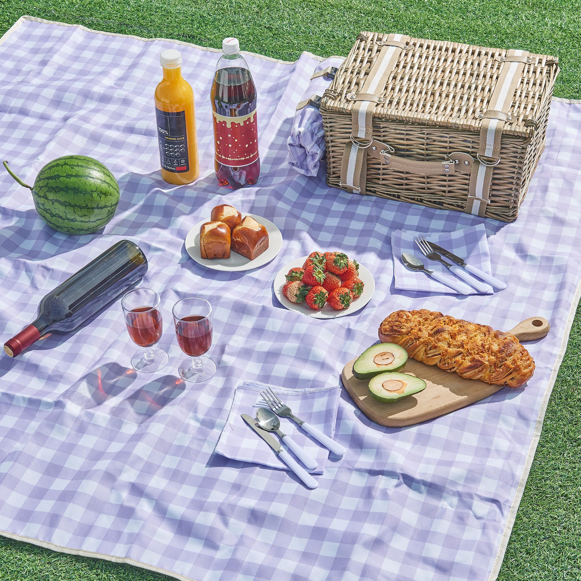 casa.pro Picknickkorb (Komplettset), »Bisceglie« für 2 Personen mit Geschirr Besteck und Kühlfach