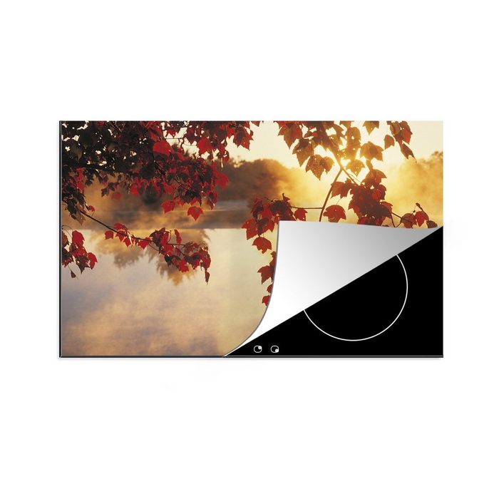 MuchoWow Herdblende-/Abdeckplatte Herbstlaub in den USA Vinyl (1 tlg) Ceranfeldabdeckung für die küche Induktionsmatte