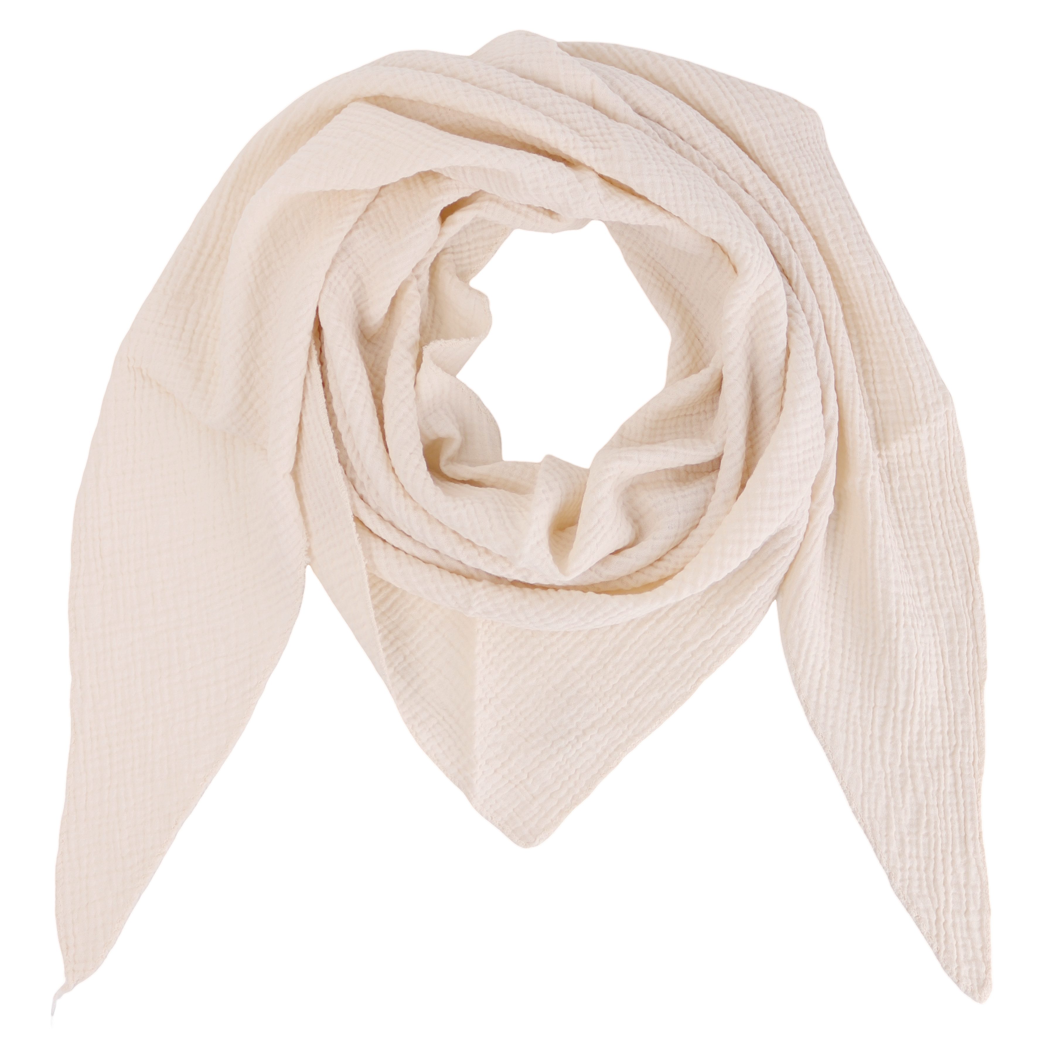 MIRROSI Dreieckstuch Aus Musellin Dreiecksschal ca.190x80 cm, Made in Italy, (Leicht ideal für das ganze Jahr, 100% Baumwolle), in tollen Farben Unifarben)