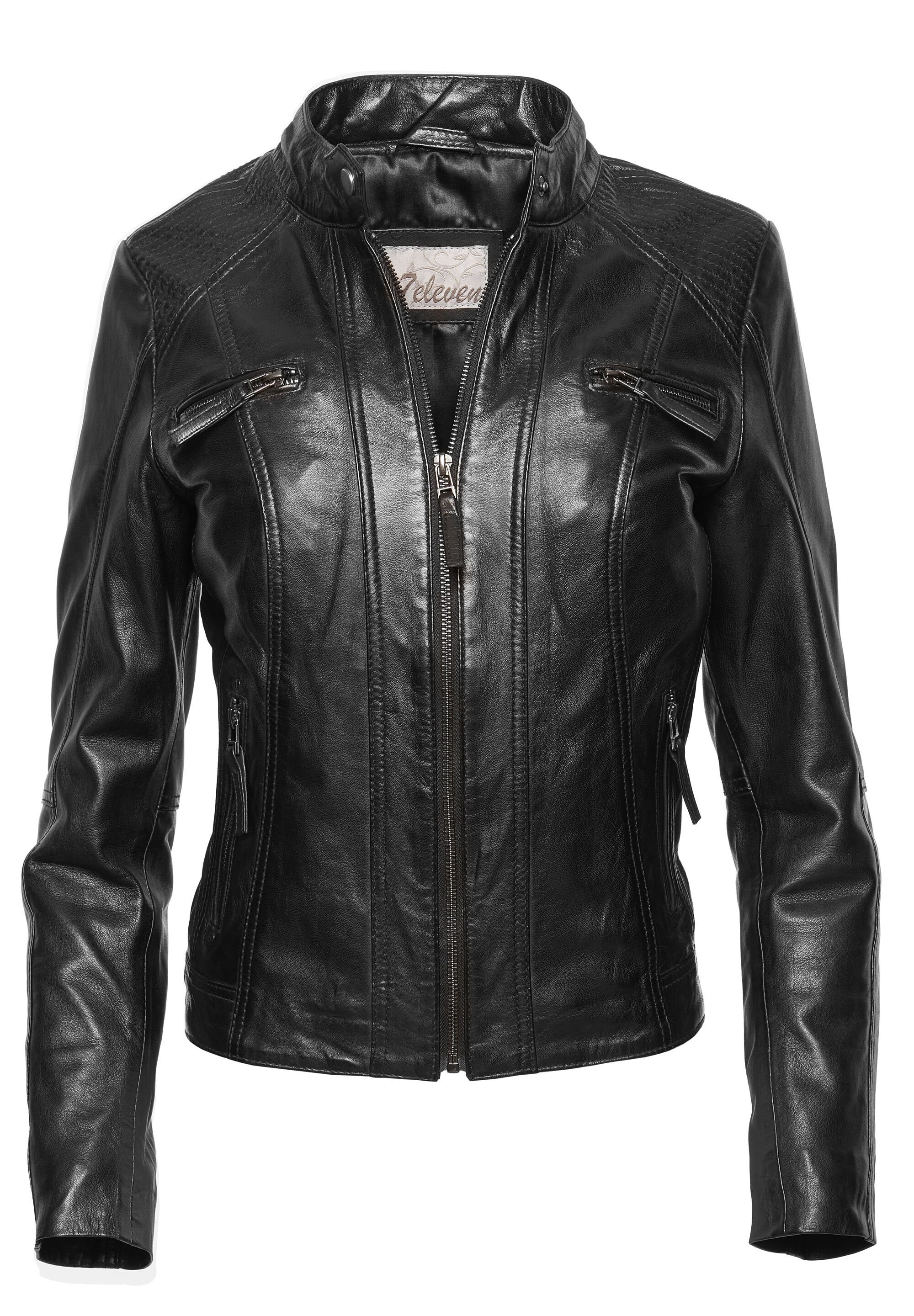 7eleven Lederjacke SEFLORA (1-St) mit Ziernähten günstig online kaufen
