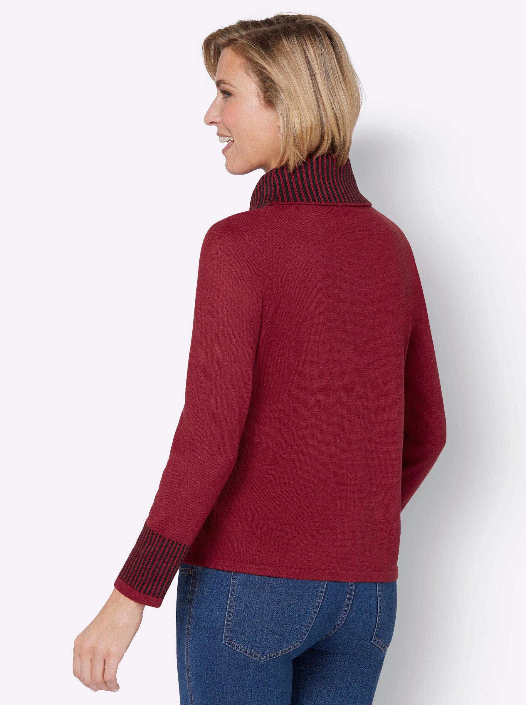 kirsche-schwarz-gemustert an! Strickpullover Sieh