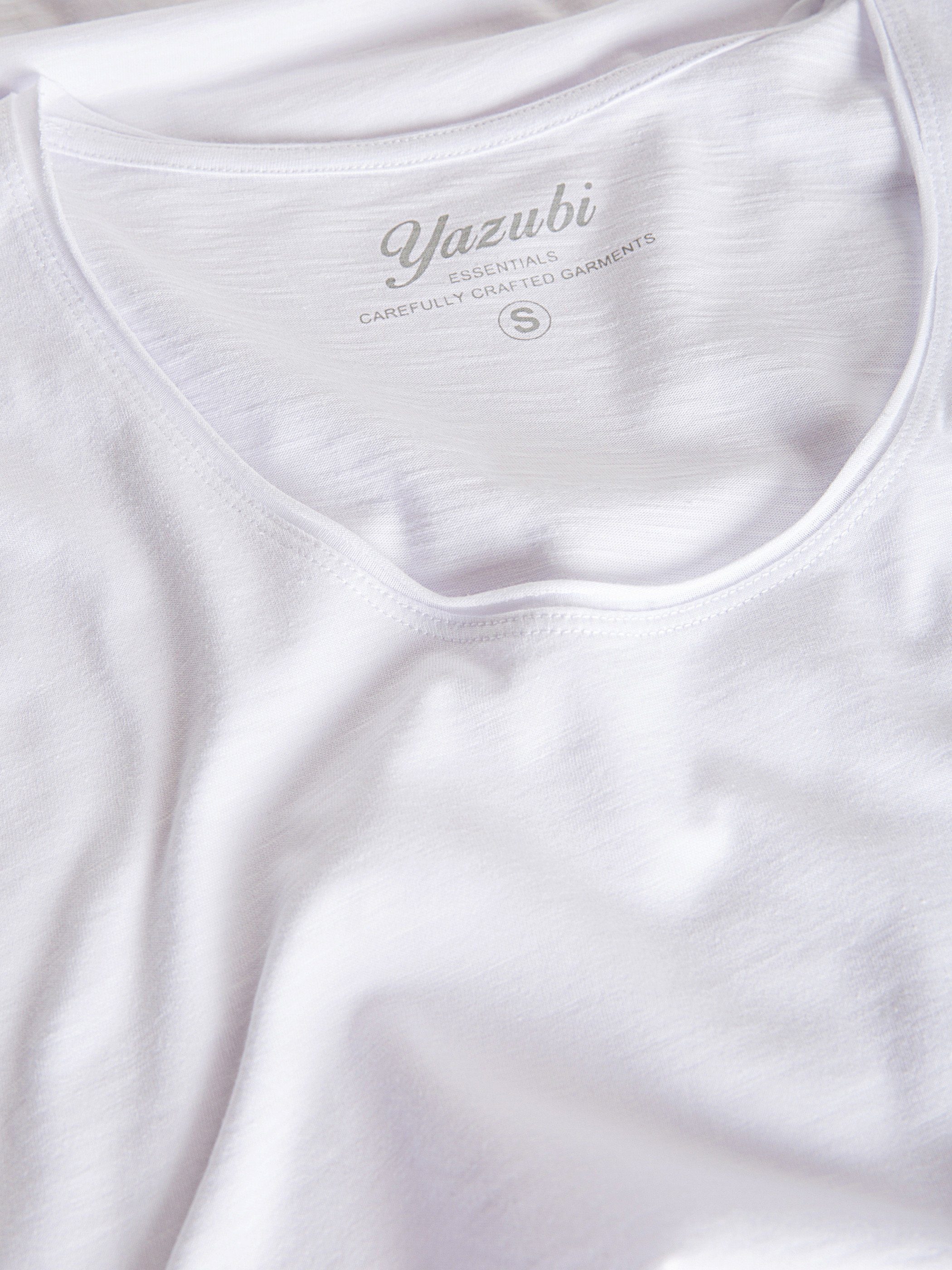 Yazubi T-Shirt Hydrox Oversize Basic (bright Weiß Neck 110601) Crew Tee (1-tlg) white