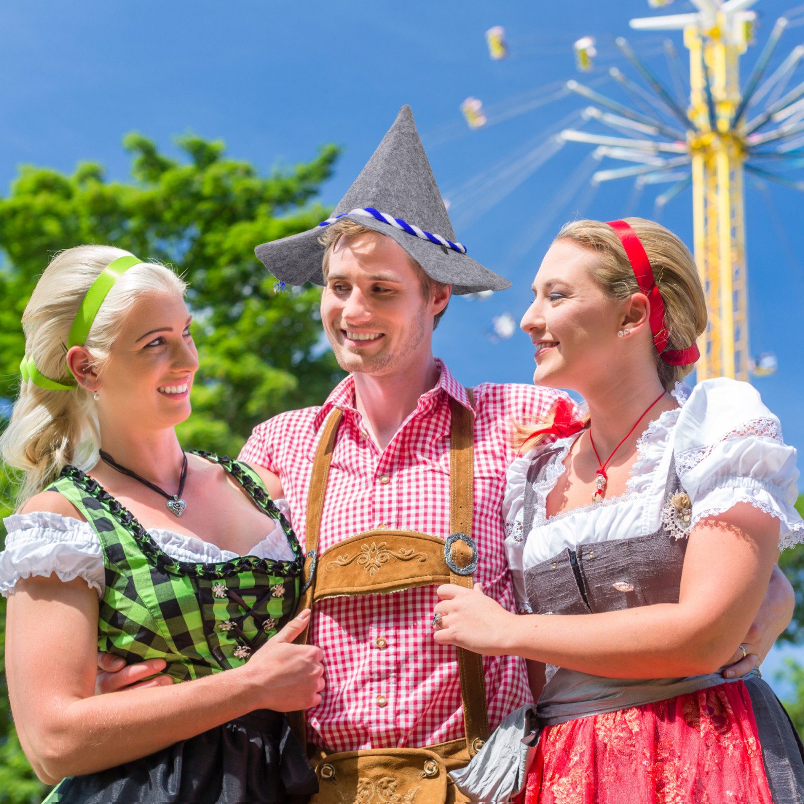 Brandsseller Bayern Seppelhut - Trachtenhut Oktoberfest Filzhut Grau Mit Blau-Weißer Kordel