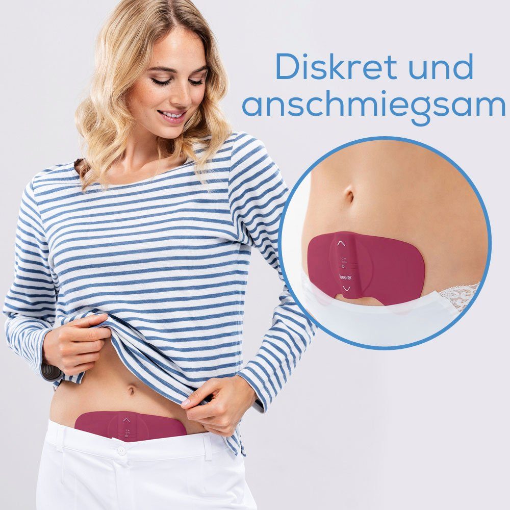 BEURER Menstruations-Pad EM 50 Menstrual Relax TENS & Wärme Pad, Inkl. 2 selbsthaftenden Gel-Pads
