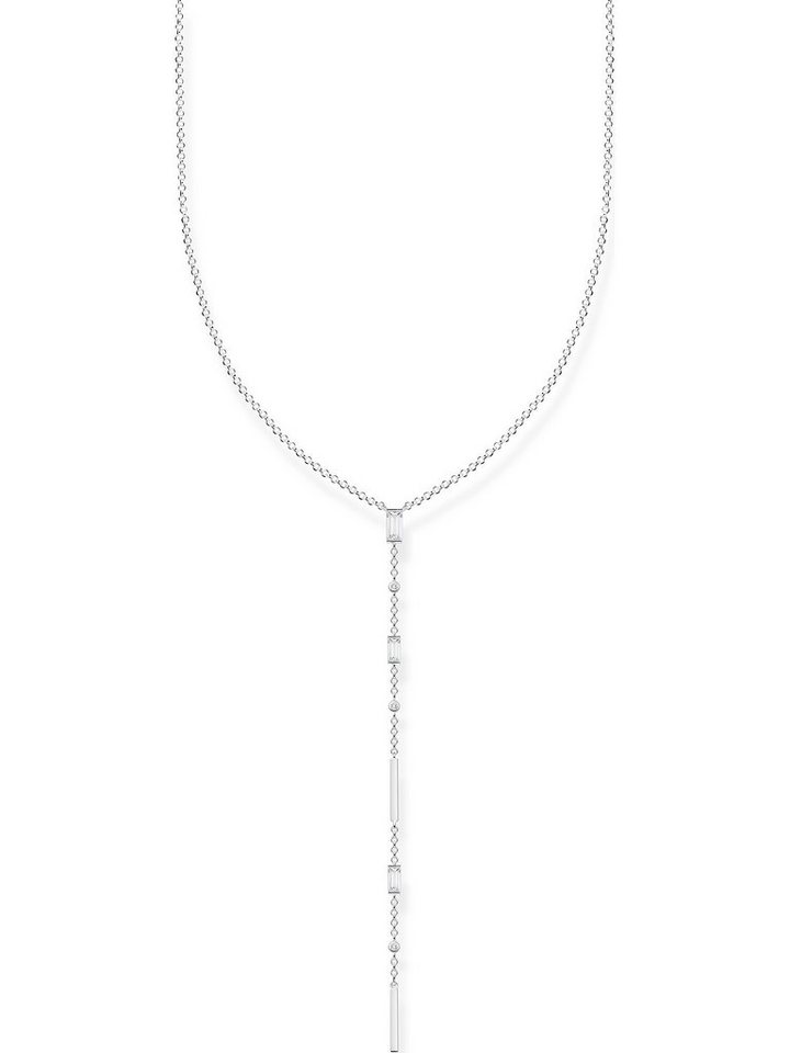 THOMAS SABO Silberkette Thomas Sabo Damen-Kette 925er Silber Zirkonia,  Länge: 45 cm, Breite: 0,4 cm, Stärke: 0,1 mm