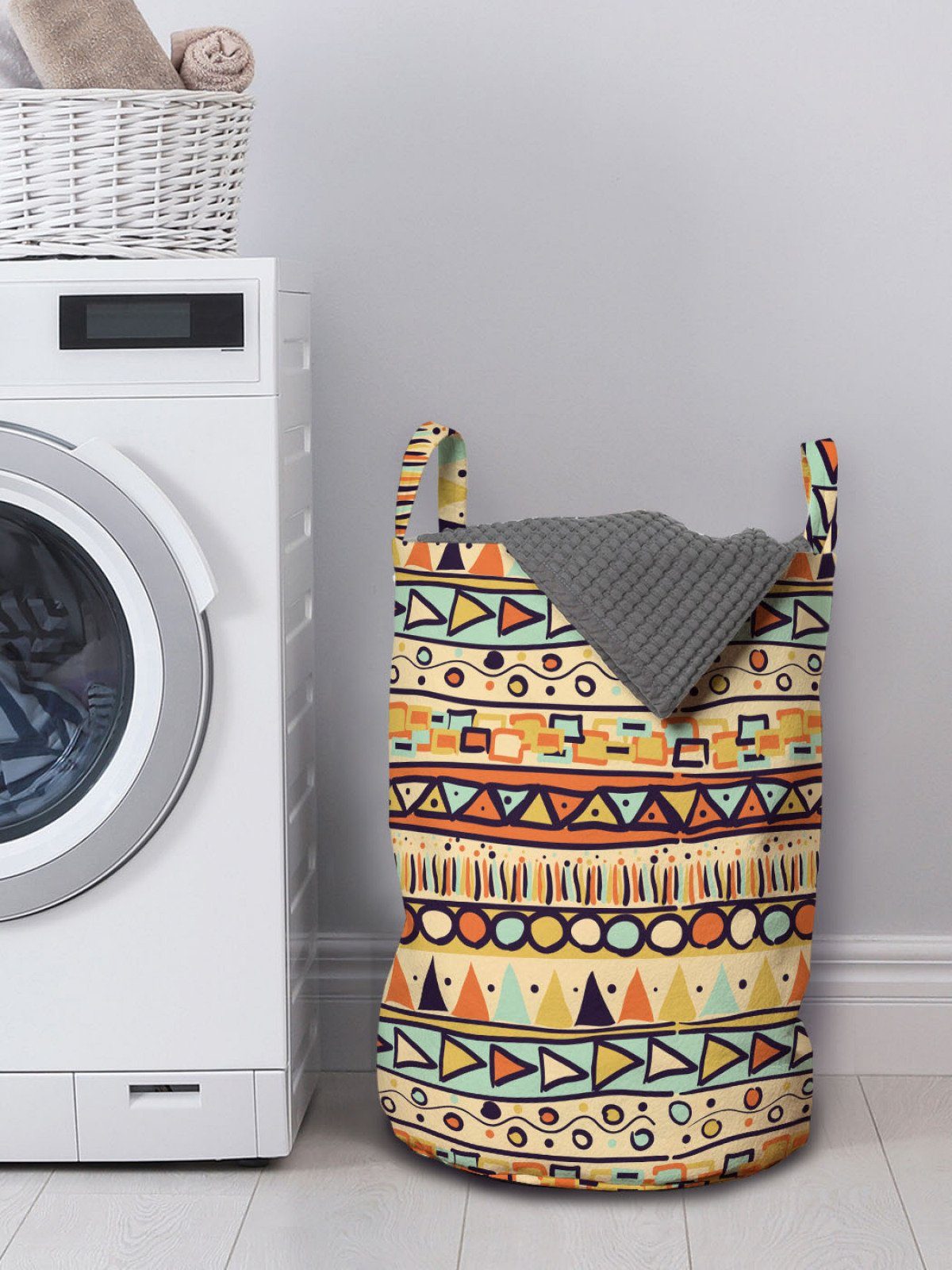 Griffen Waschsalons, Primitive Wäschesäckchen Kordelzugverschluss mit mexikanische Art Wäschekorb Abakuhaus für