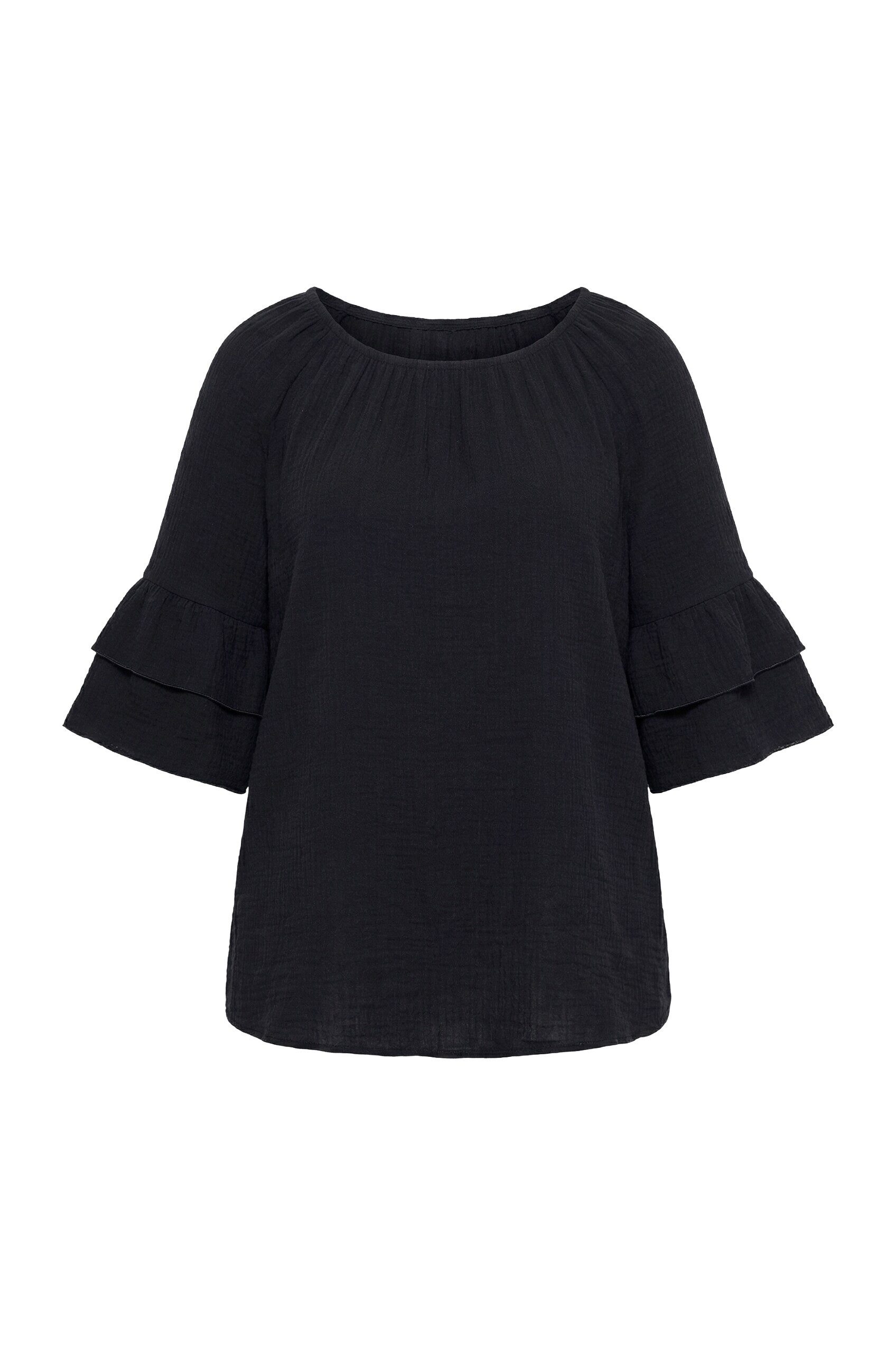 MIAMODA Longbluse Bluse A-Linie Musselin günstig online kaufen