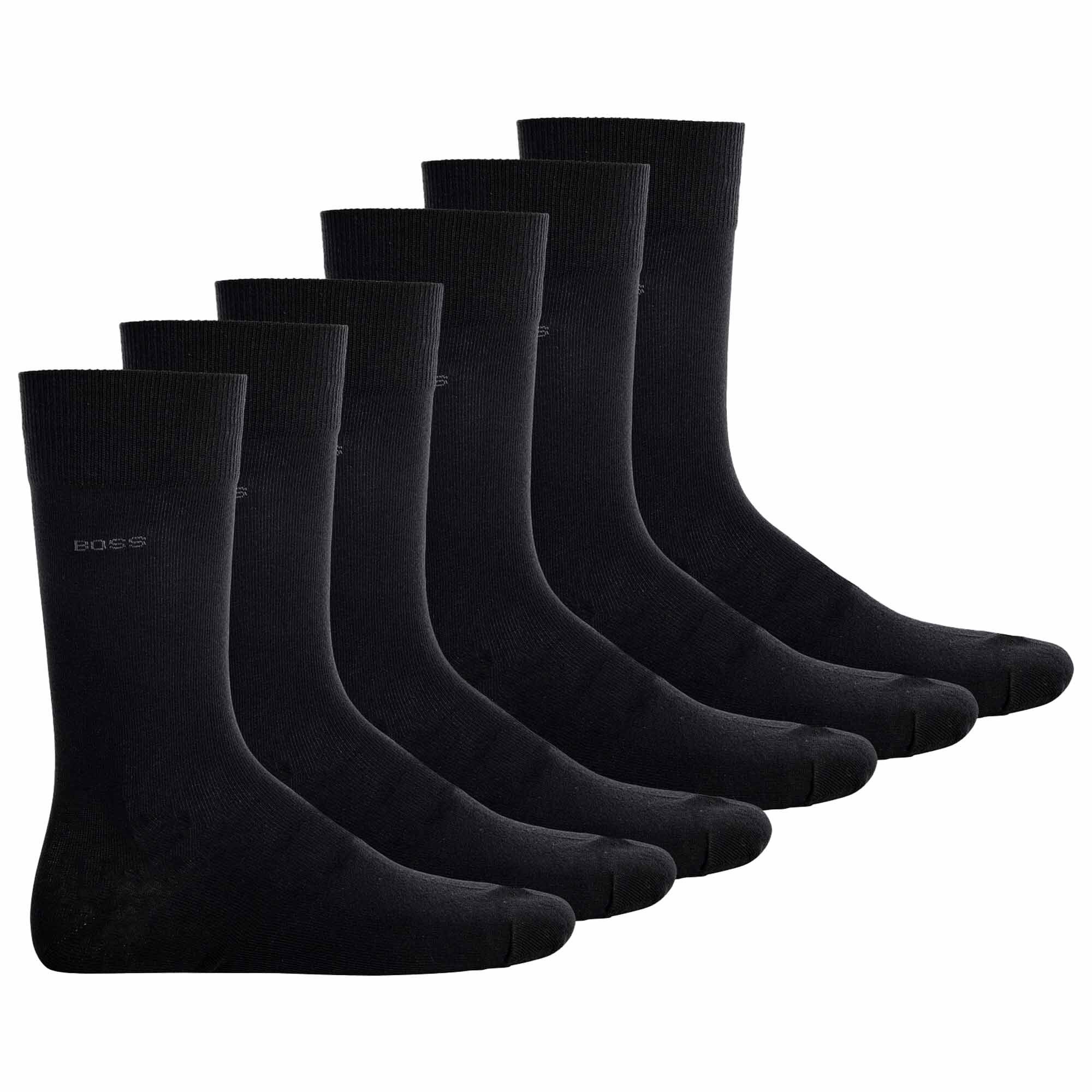 BOSS Kurzsocken Herren Socken, 6er Finest - Schwarz Soft Pack Cotton