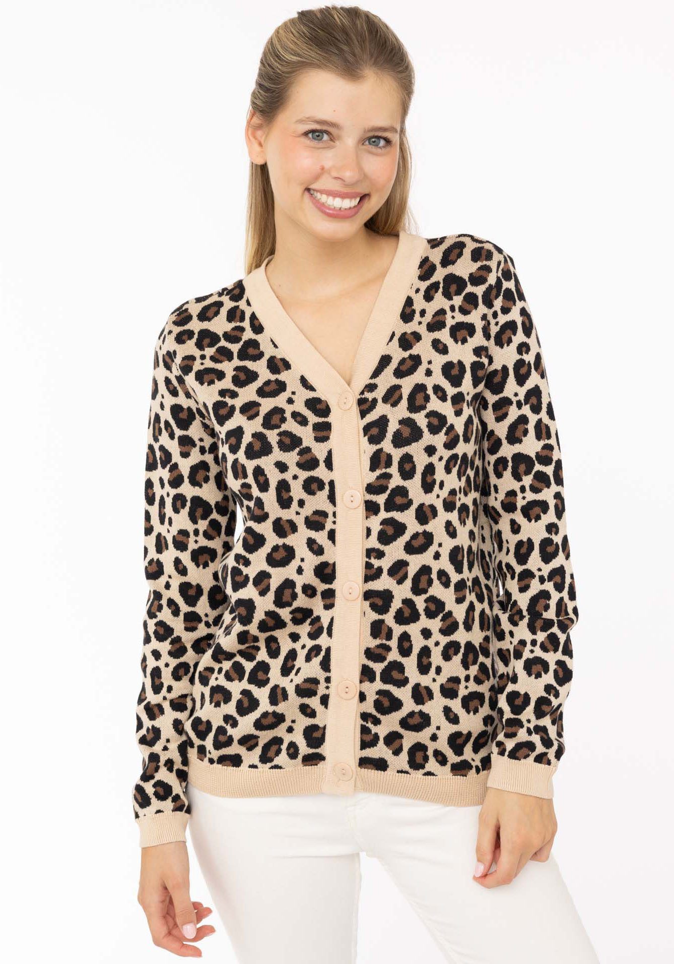 Zwillingsherz Strickjacke "Gestrickter-Leo" mit Knöpfen, mit Leomuster aus günstig online kaufen