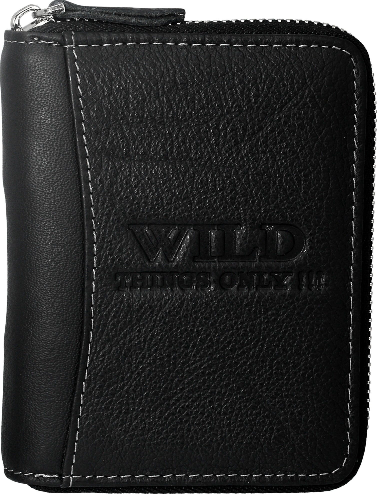 Wild Things !!! Geldbörse Herren Wild RFID ca. (Portemonnaie, Größe Blocker Echtleder Things 10cm, Herren Only schwarz Portemonnaie), Only Portemonnaie