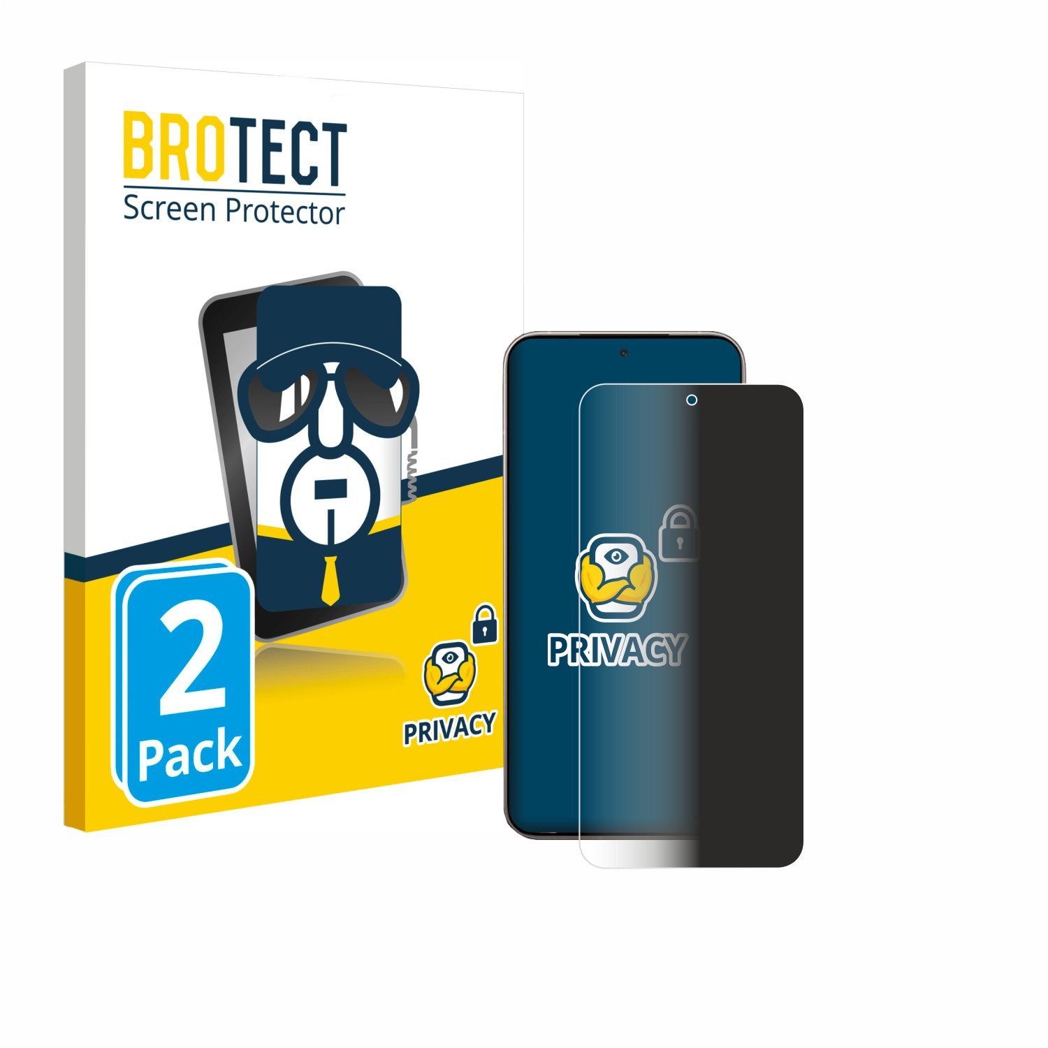 BROTECT Displayschutzfolie Sichtschutzfolie für Xiaomi 15T Pro, 2 Stück, Anti-Spy Privacy Sichtschutz Blickschutzfolie Blaulicht-Schutz