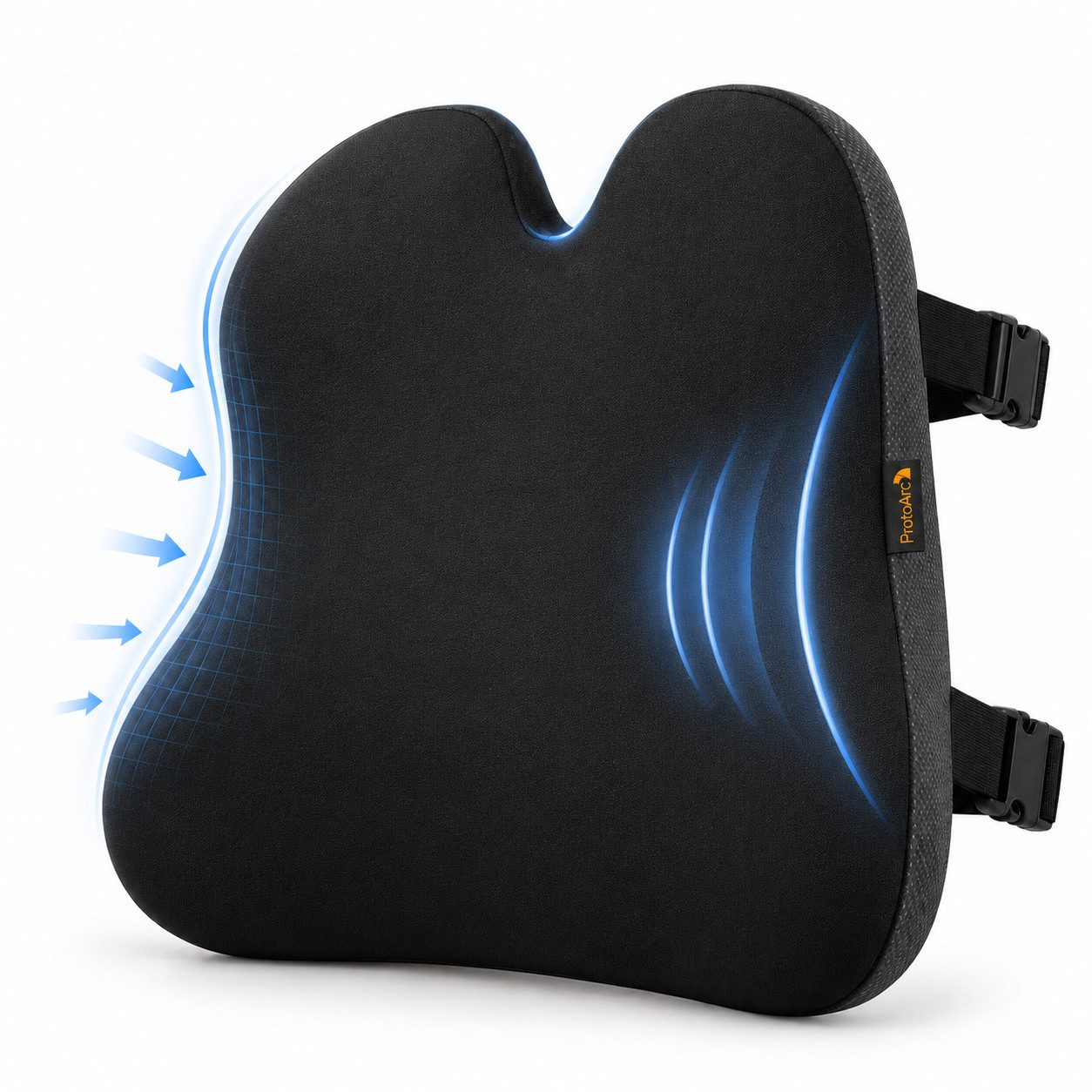 ProtoArc Lendenkissen Lendenkissen Memory Foam, Lordosenstütze, Einzelartike, atmungsaktiv, verstellbare Doppelriemen