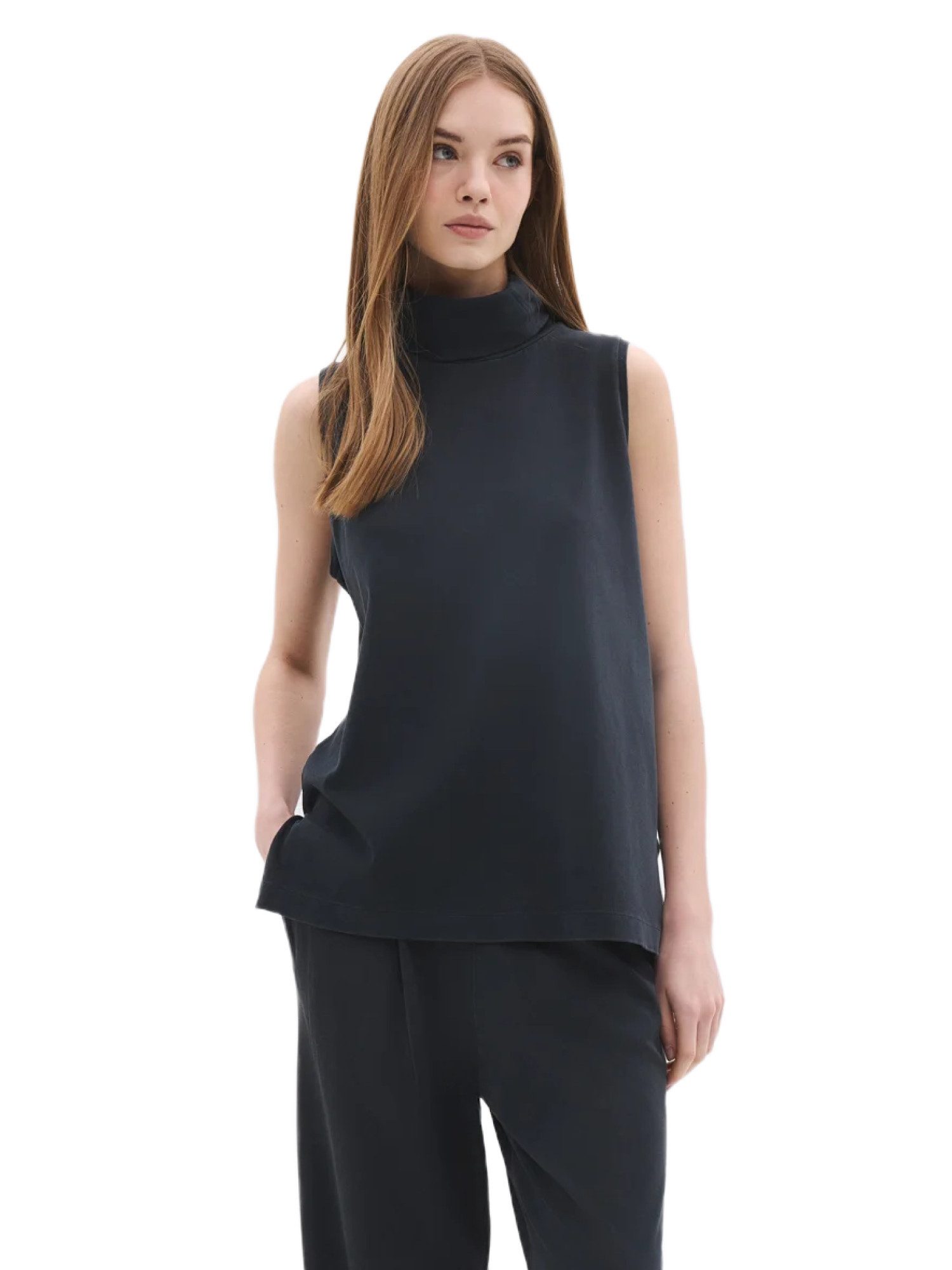 No Matter What Blusentop Ärmellose Bluse mit Rollkragen