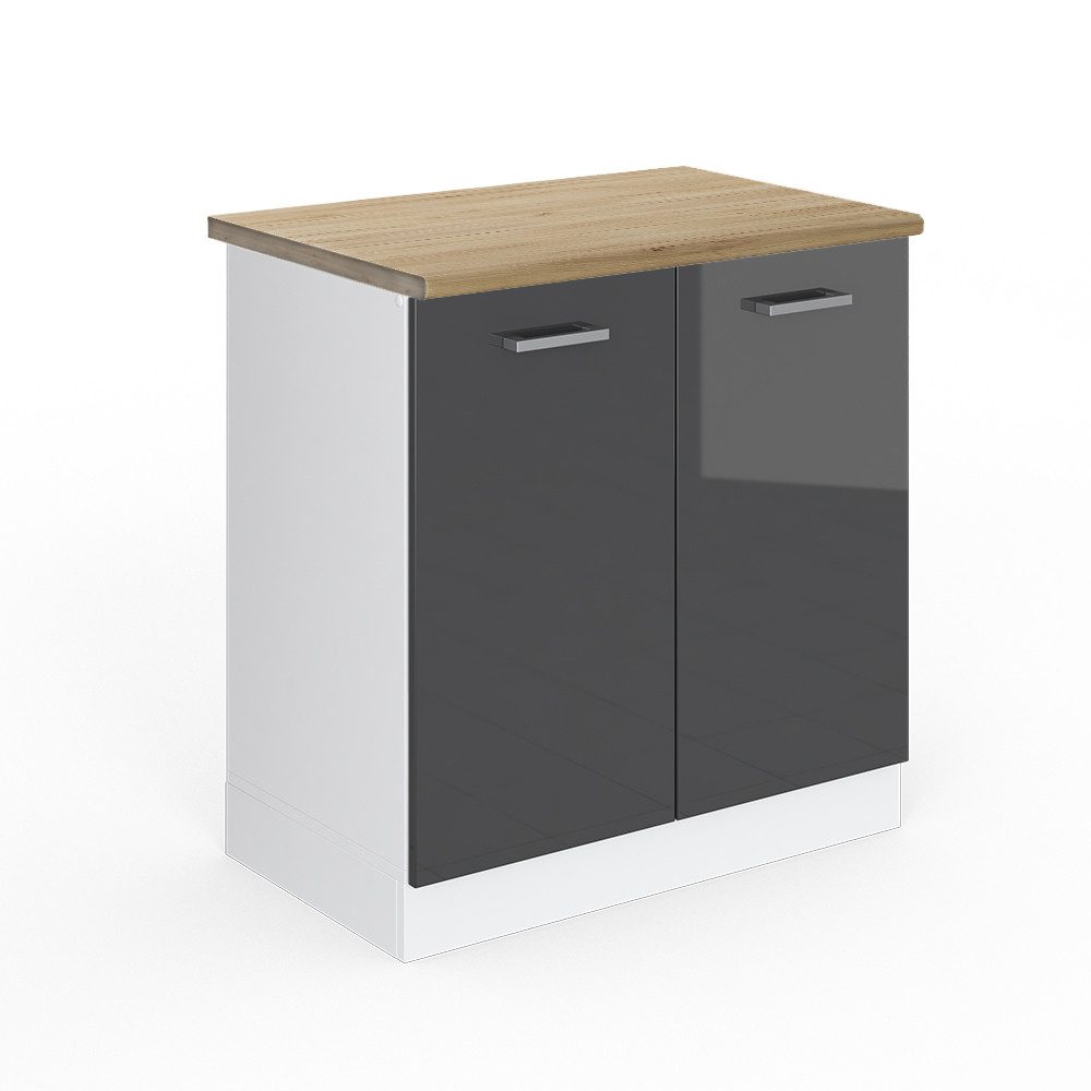 Vicco Spülenunterschrank R-Line, Anthrazit Hochglanz/Weiß, 80 günstig online kaufen