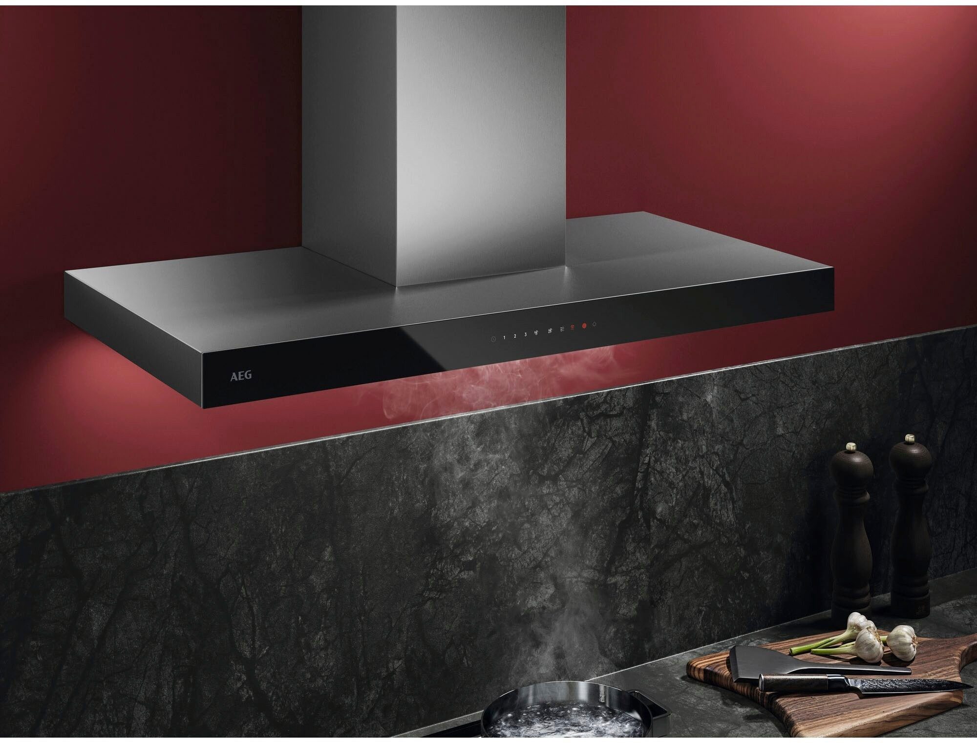 AEG Wandhaube GB67D91HL Serie 6000 GB67D91HL, mit automatischer Hob2Hood® Steuerung, mit LED-Leuchtstreifen