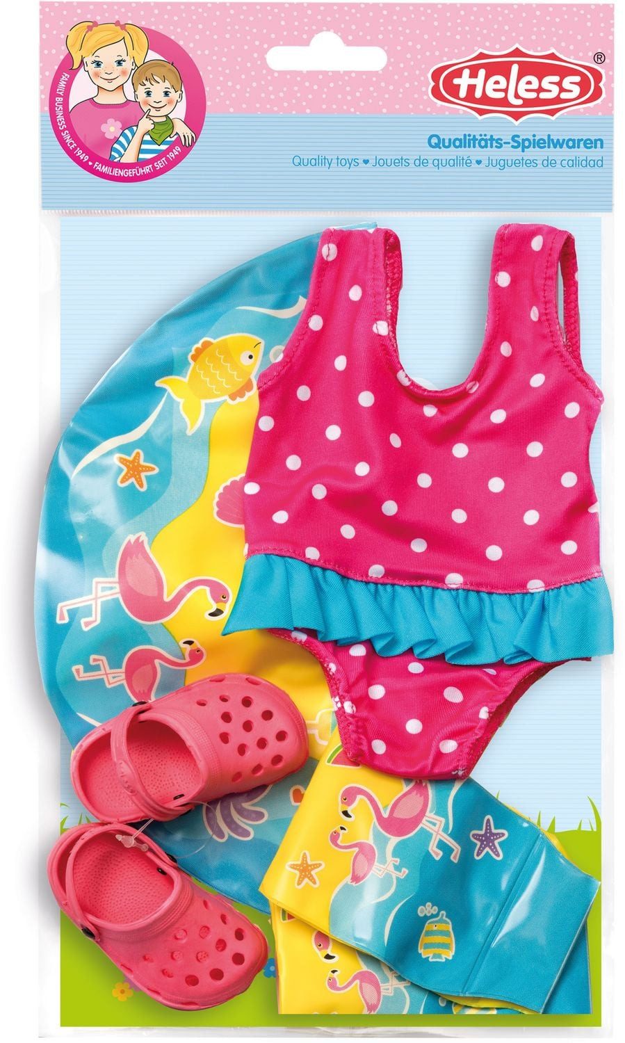 Heless Puppen Accessoires-Set Puppen-Schwimmset mit Zubehör, Größe 35 - 45 cm