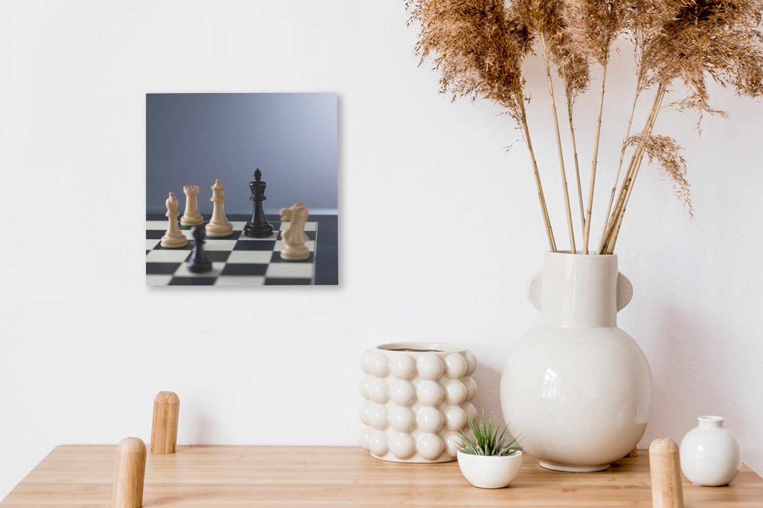 OneMillionCanvasses® Leinwandbild Die Wohnzimmer Seite Bilder der Leinwand ist Schlafzimmer im Mehrheit, weiße St), für Schach (1 in