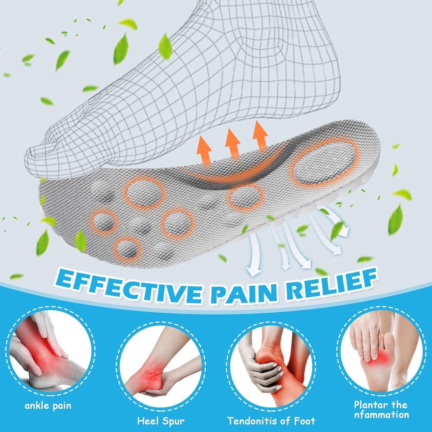 BINYI orthopädische Schuheinlagen Memory Foam Einlegesohlen 3 Paar Herren Damen Schuhe Fersensporn