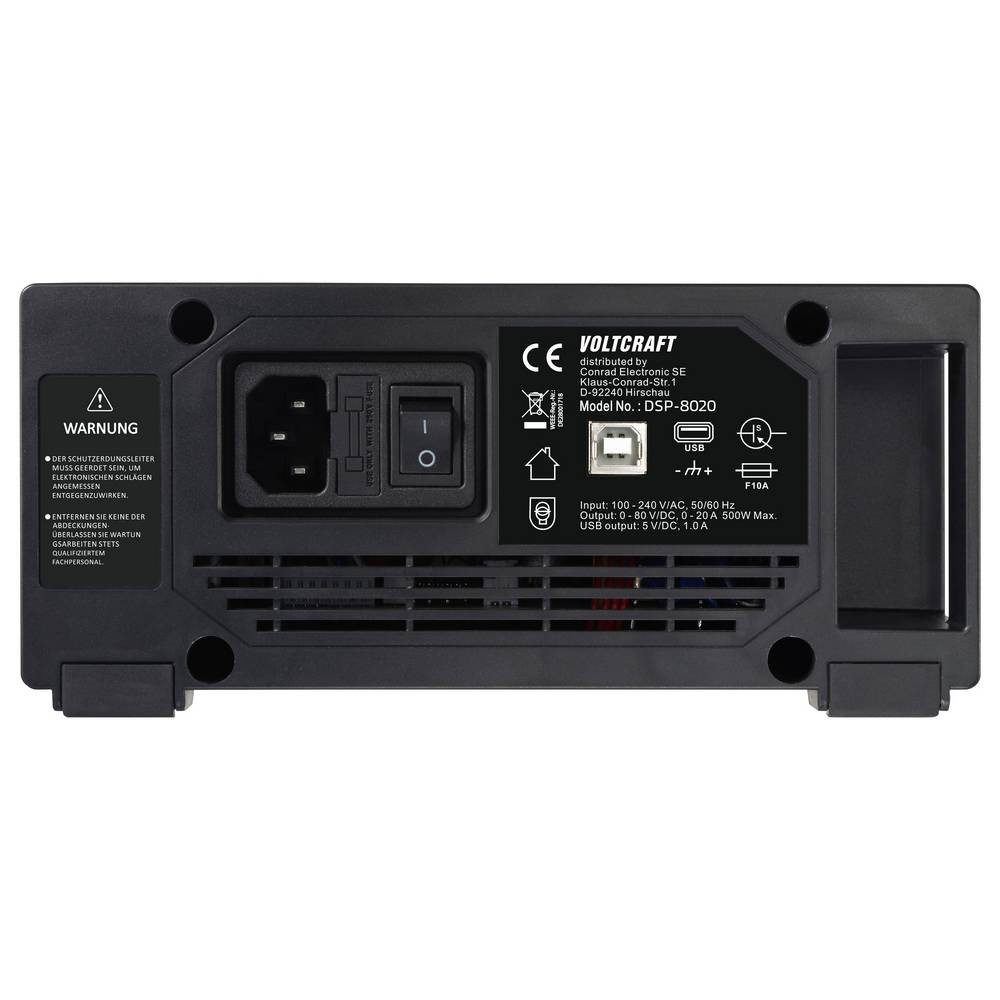 VOLTCRAFT DSP-8020 Labornetzgerät, Festspannung 0 - 80 V 0 - 20 A 500 W USB Labor-Netzteil