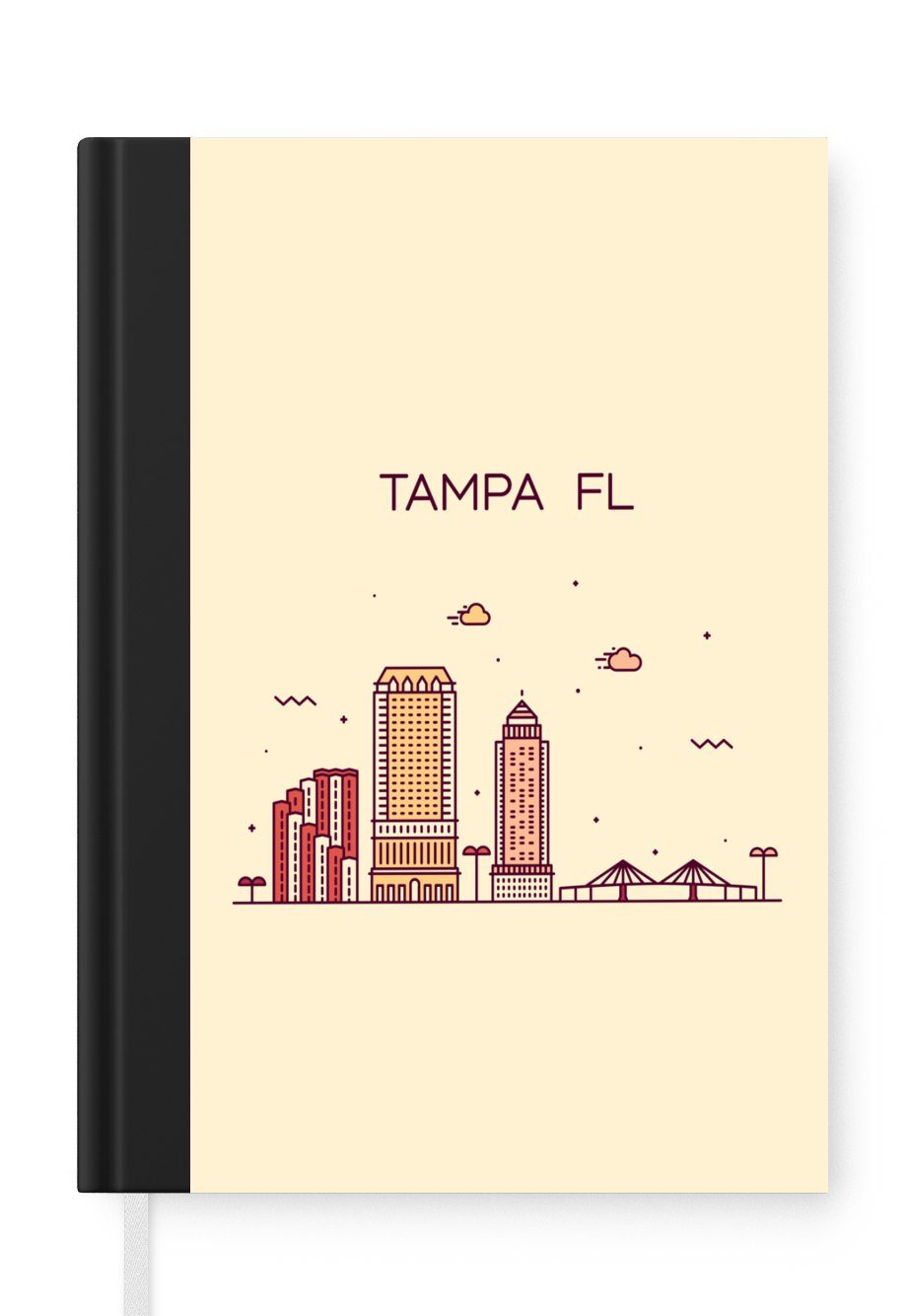 MuchoWow Notizbuch Tampa - Skyline - Amerika, Journal, Merkzettel, Tagebuch, Notizheft, A5, 98 Seiten, Haushaltsbuch
