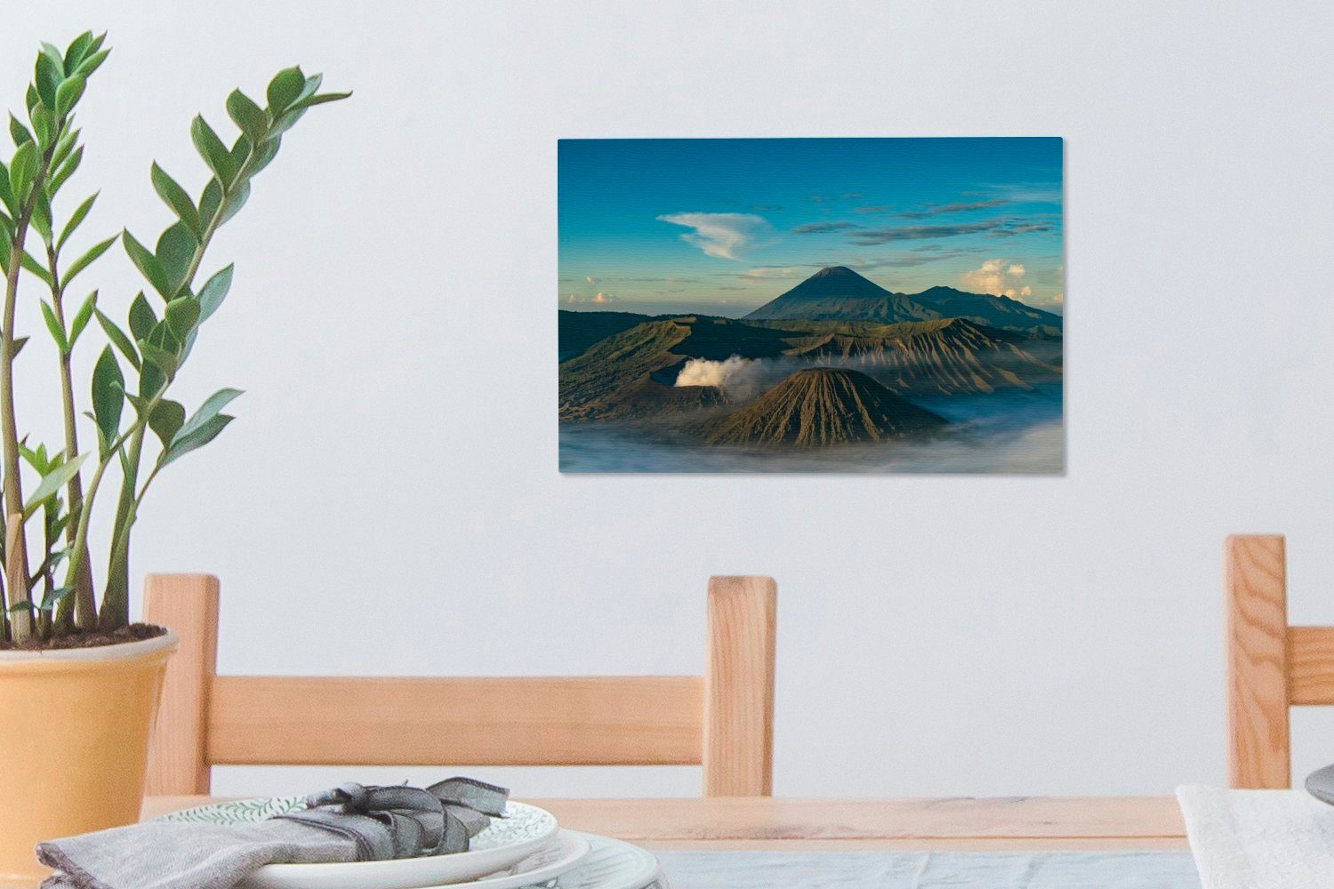 OneMillionCanvasses® Leinwandbilder, cm (1 unter Der St), Bromo-Tengger-Semeru-Nationalpark Wandbild blauen, wunderschönen Aufhängefertig, Leinwandbild 30x20 Wanddeko, einem