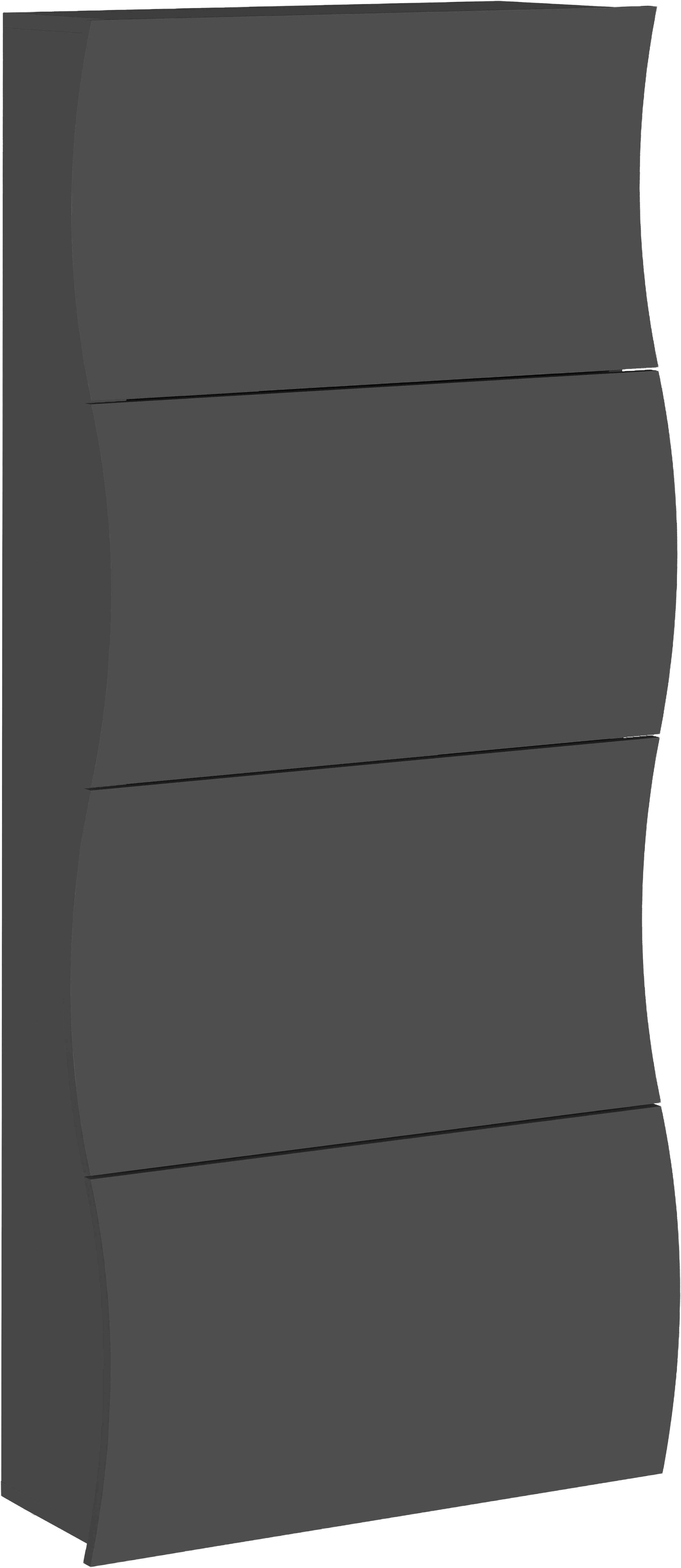 Home affaire Schuhschrank Schuhschrank mit Klappen / Schuhkommode, Höhe 161 cm onda 71 cm breit, Anthrazit,mit 4 klapptüren, made in italy