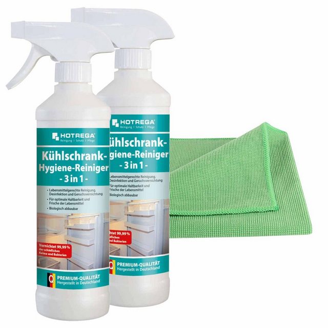 HOTREGA® Kühlschrank Hygiene Reiniger 3in1 Set 3-teilig Küchenreiniger