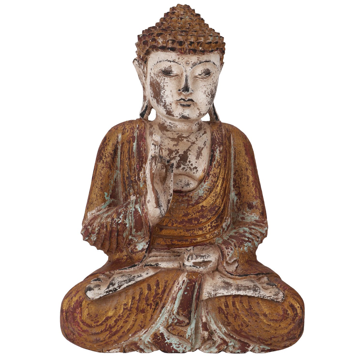 Guru-Shop Buddhafigur Sitzender Gautama Buddha, handgeschnitzt, 45cm..