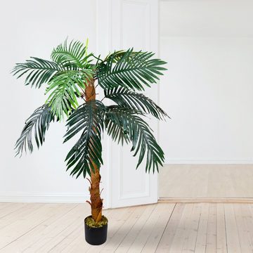 Kunstpalme Palmenbaum Königs Palme Cocos Kunstpflanze Künstliche Pflanze 140 cm, Decovego