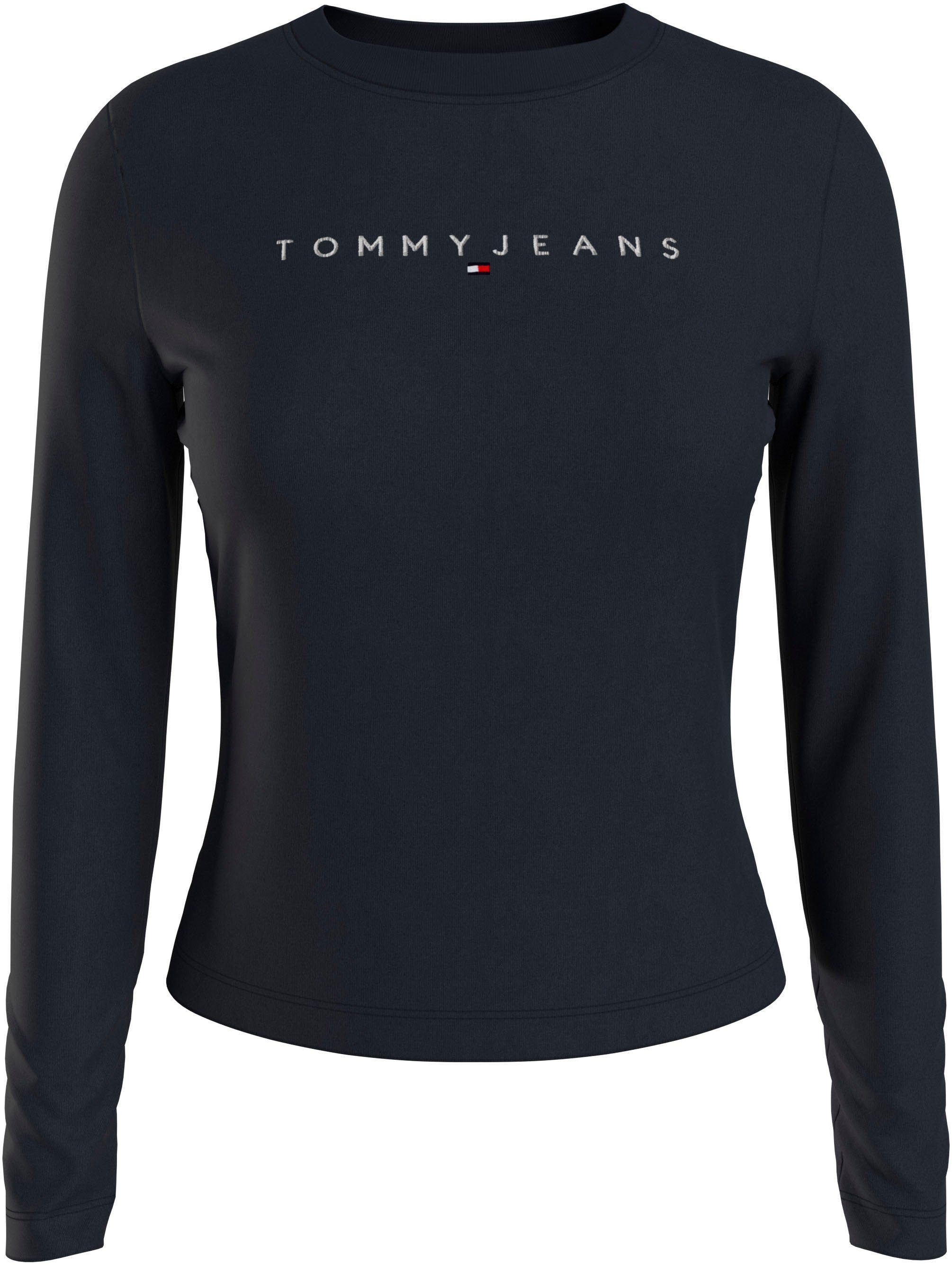 Tommy Jeans Langarmshirt Slim Linear Shirt Longsleeve mit Logostickerei Dark_Night_Navy